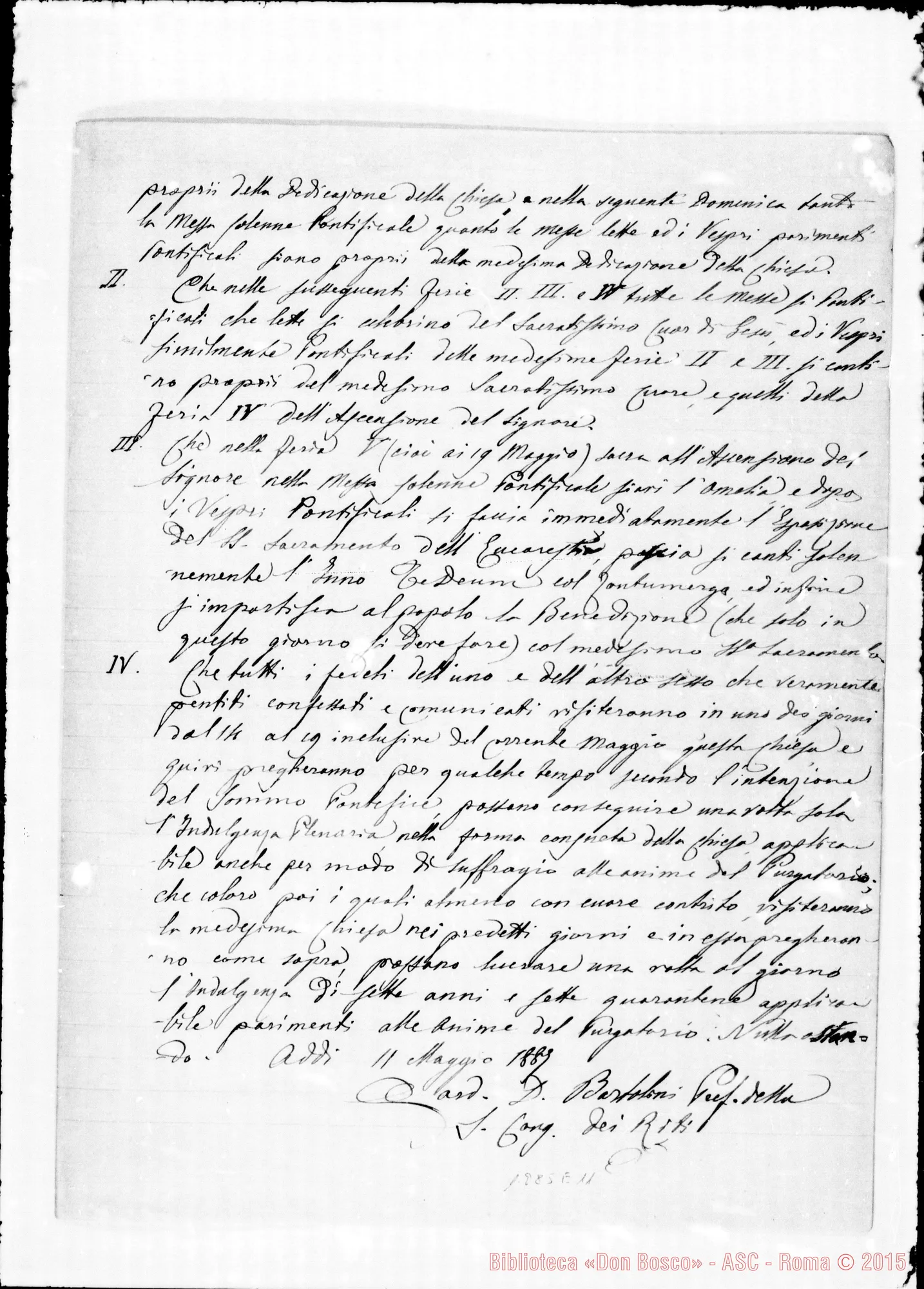 Fotogramma E 11 — «Romana Sacra Rituum Congregatio utendo…» Copia