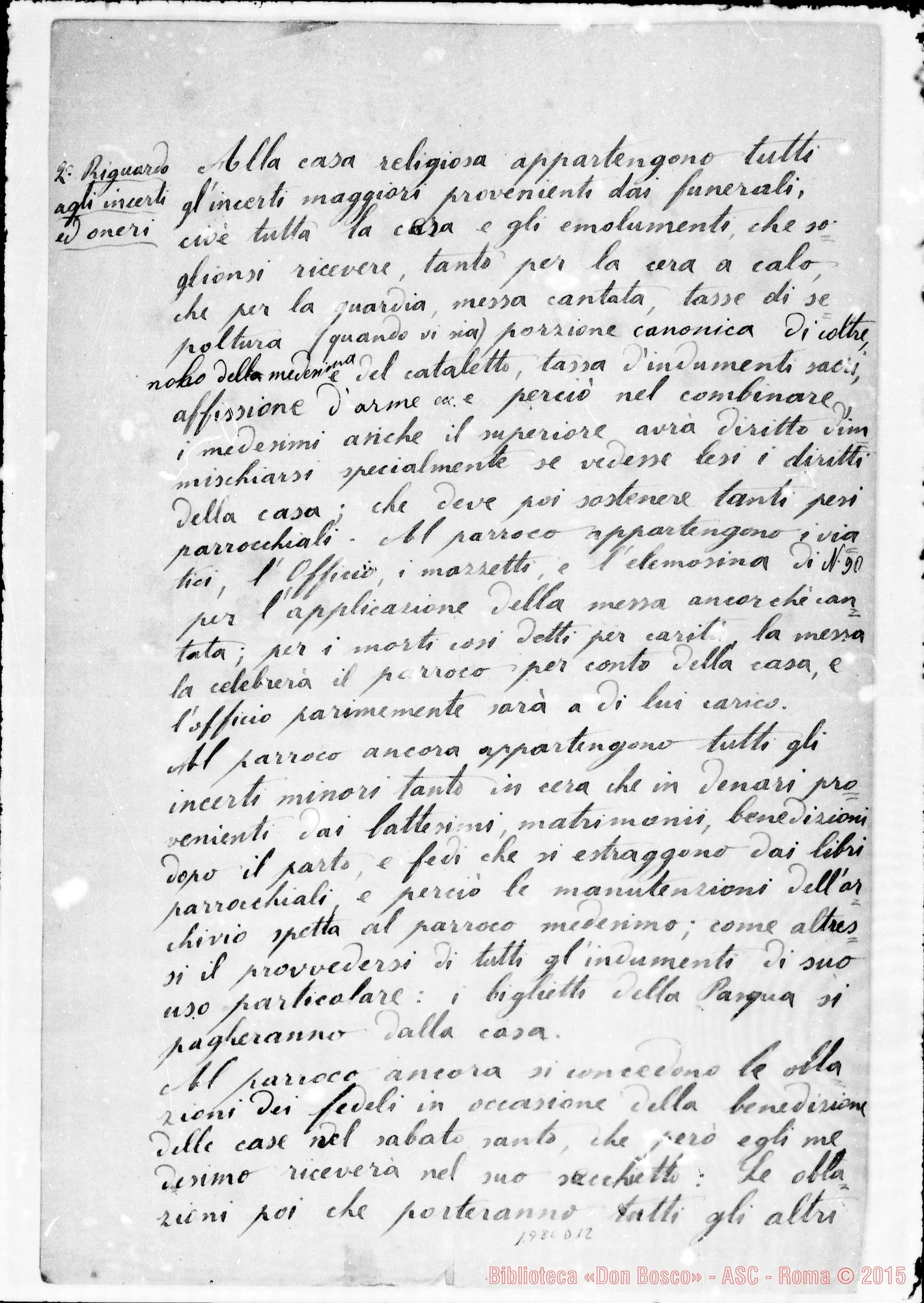 Fotogramma D 12 — Parroco del Sacro Cuore di Gesù: Articolato (1847)