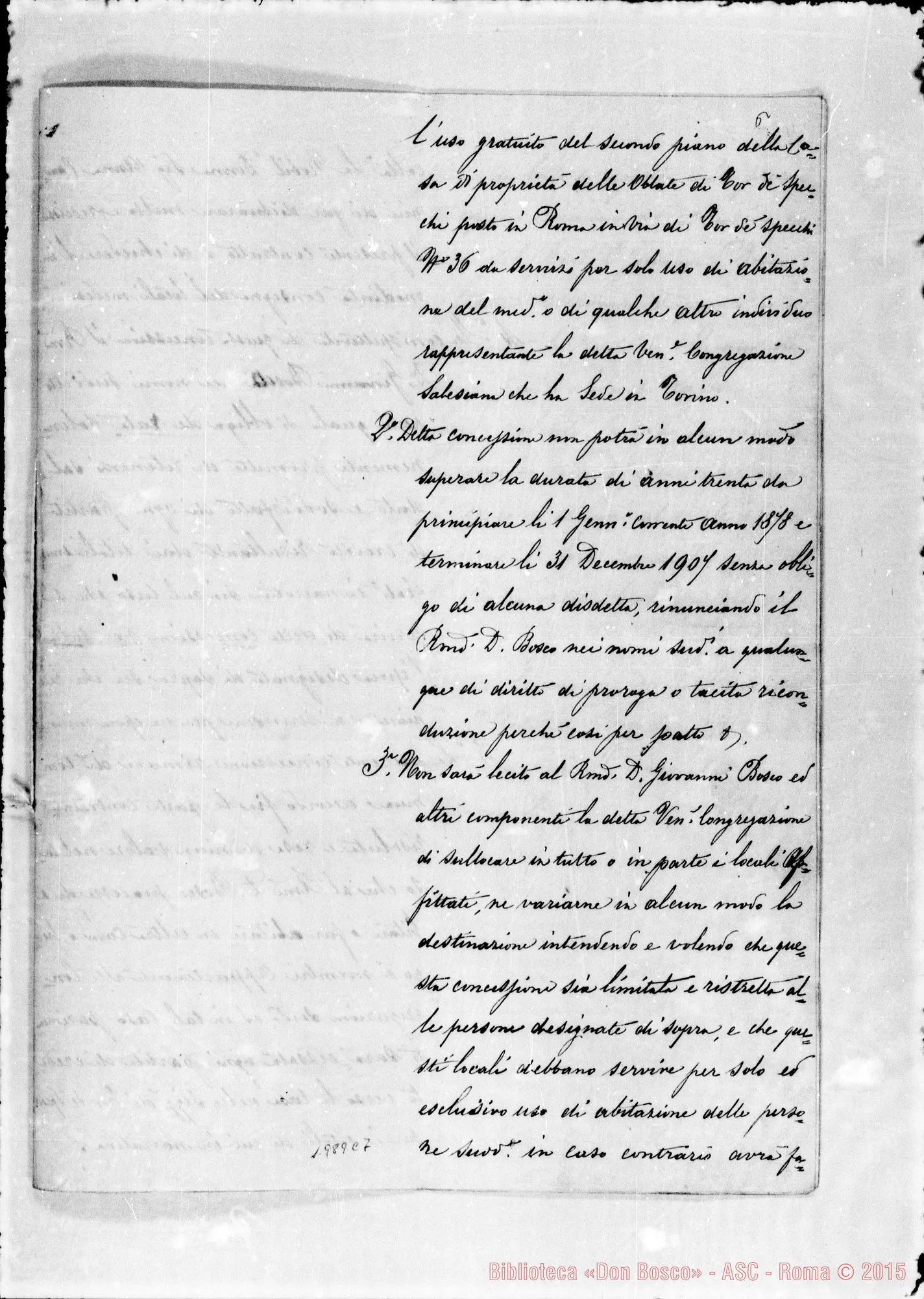 Fotogramma C 7 — Scrittura privata. Ms. (ASC 38) «Roma-Sacro Cuore»