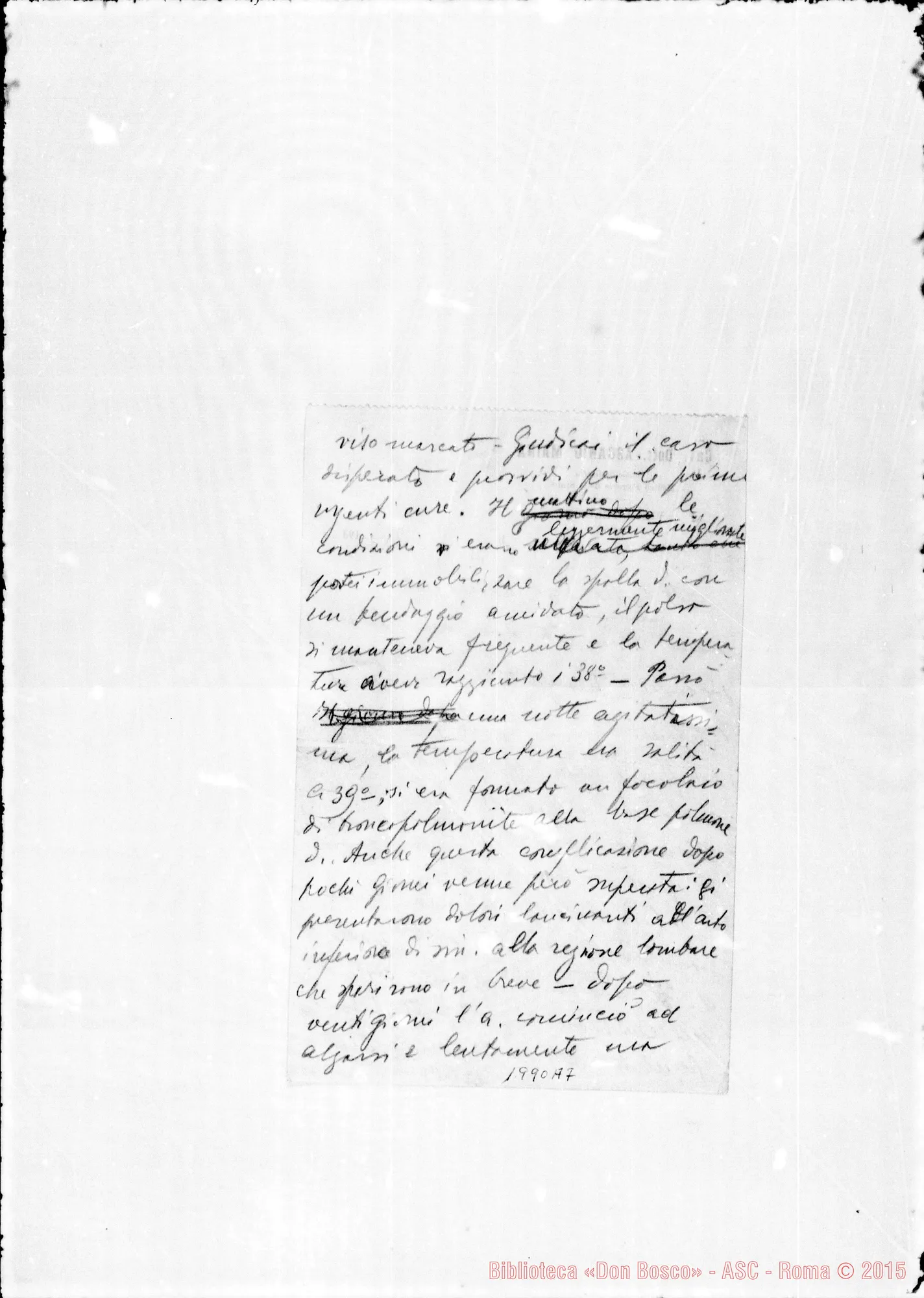 Fotogramma A 7 — Attestato di Ascanio Maina. Ms. autogr.