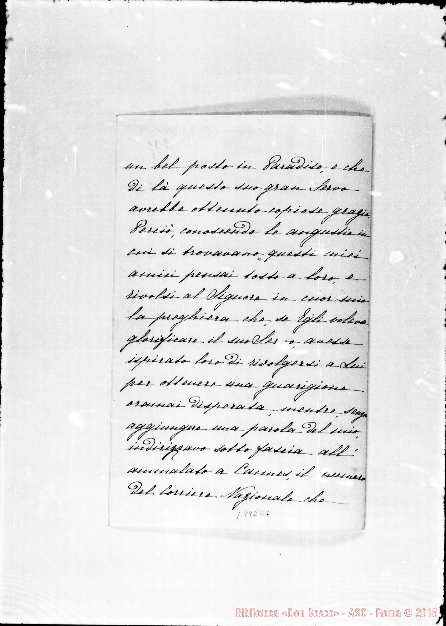 Fotogramma E 7 — Lettera A D. Rua