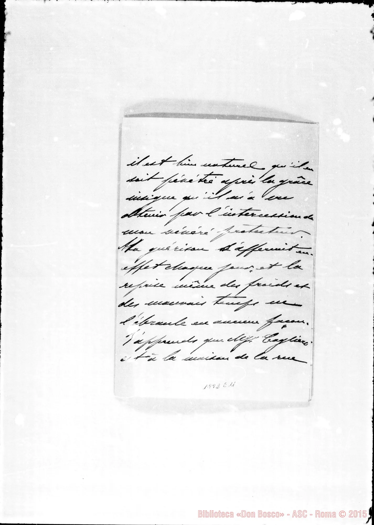 Fotogramma E 11 — Lettera: Raoul-Mon Révérend Pére