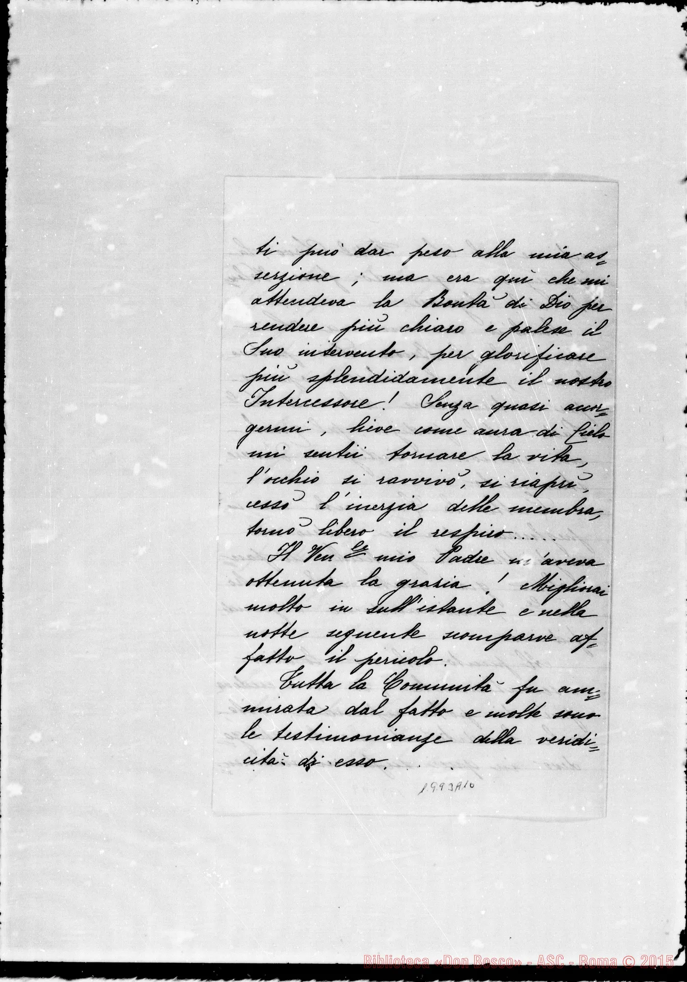 Fotogramma A 10 — Andreis Ferdinanda, suora: «Al mio Fondatore E Padre devo la vita…»