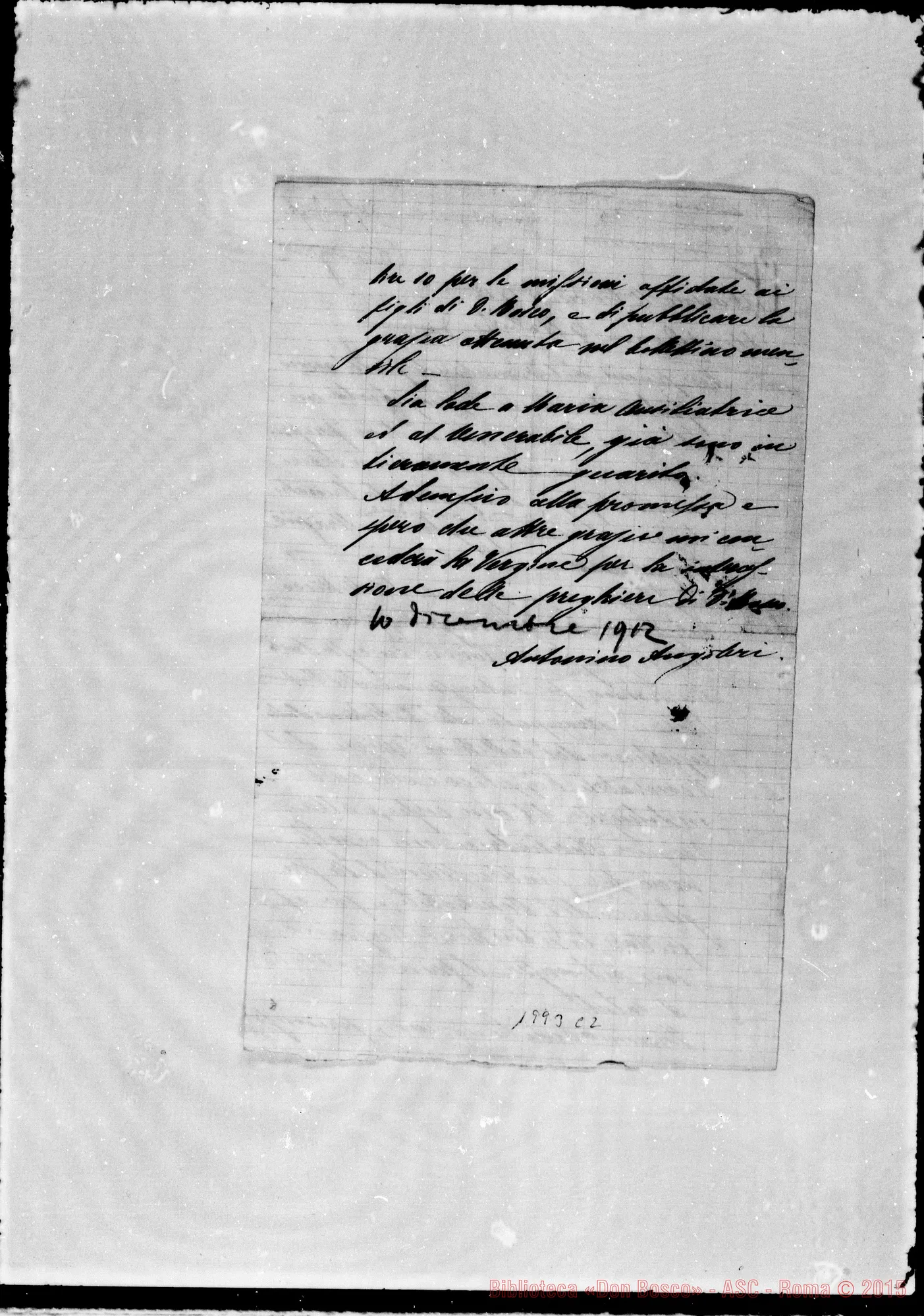 Fotogramma C 2 — Angeleri Antonino. Lettera