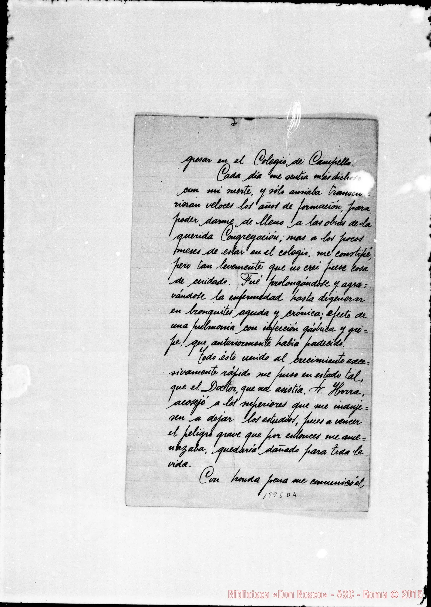 Fotogramma D 4 — » «Prendado de la Institución Salesiana…»