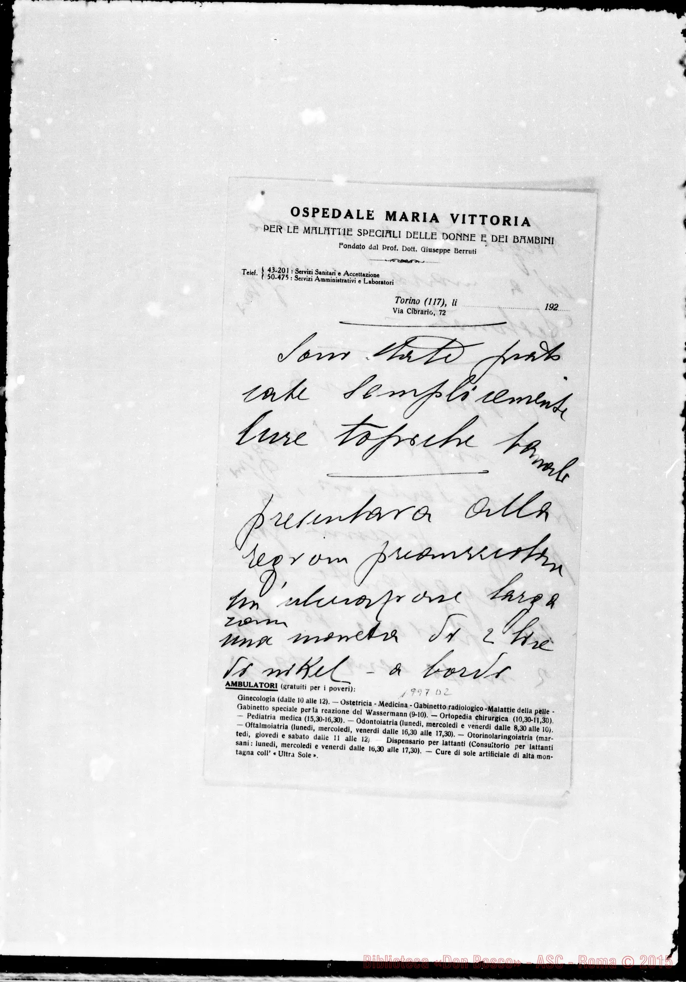 Fotogramma D 2 — Diagnosi