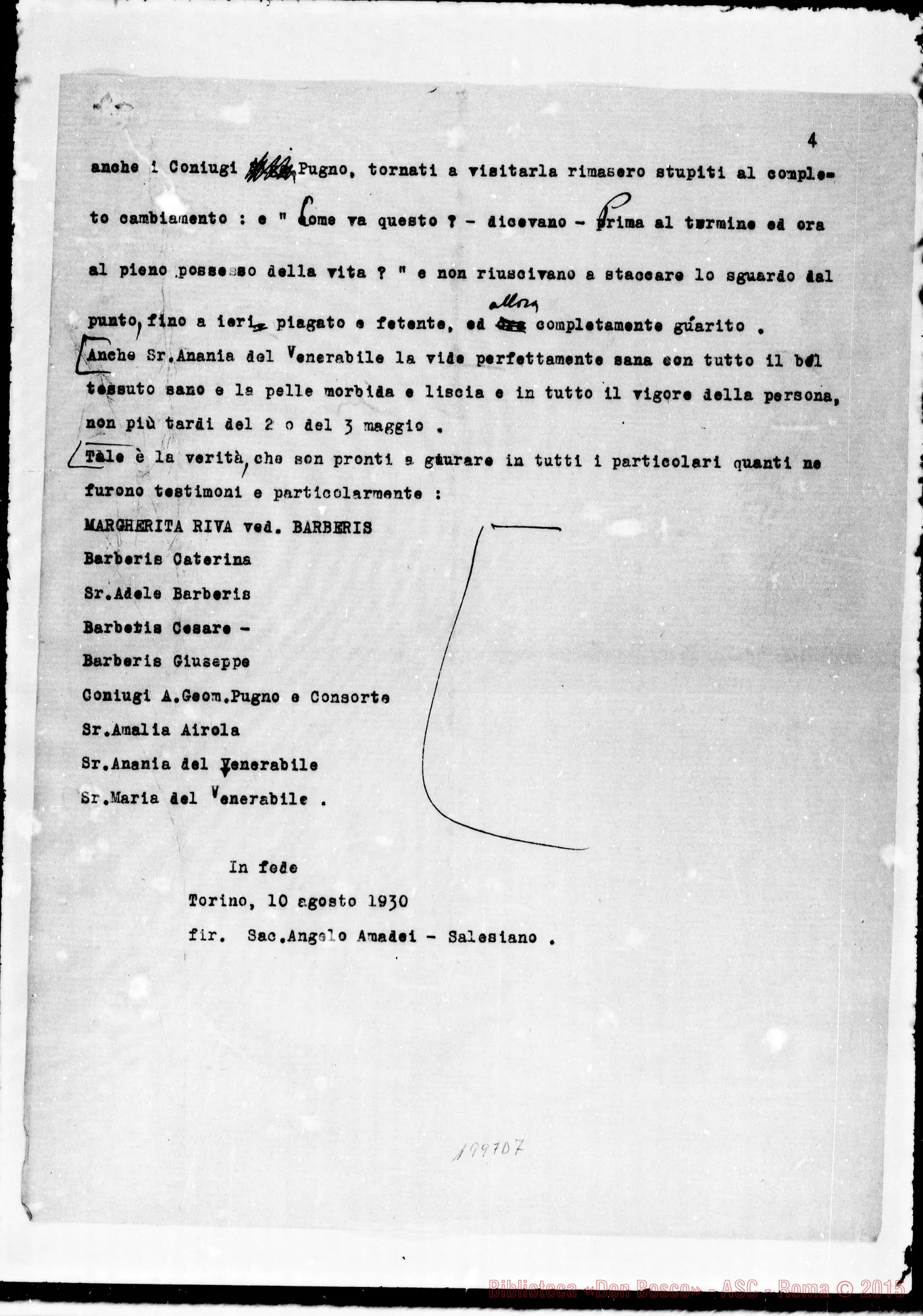 Fotogramma D 7 — Prodigiosa guarigione istantanea. Relazione