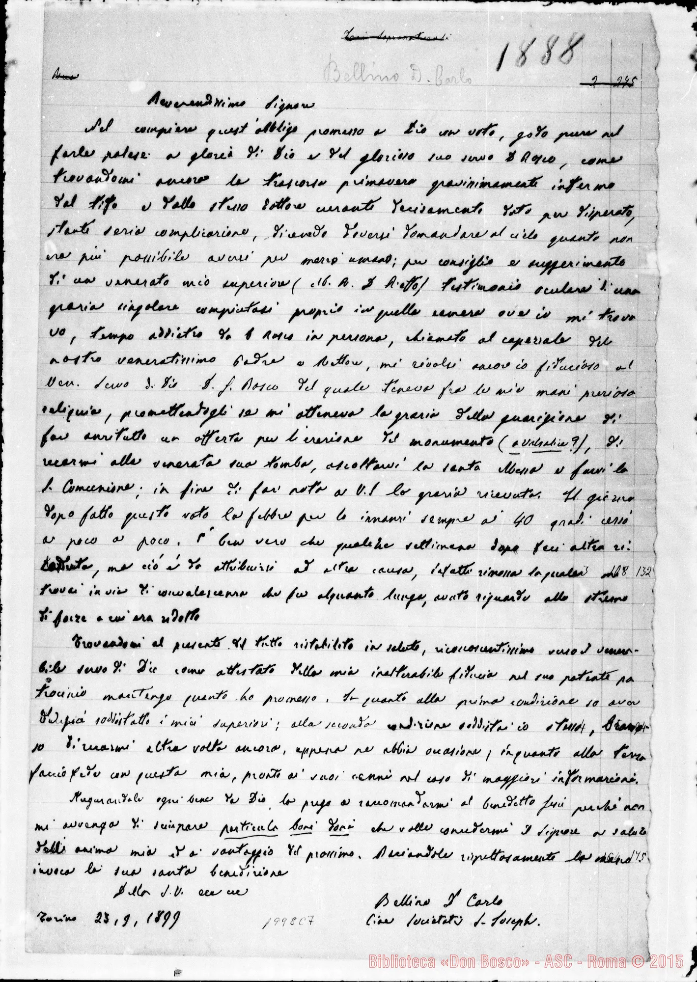 Fotogramma C 7 — Relazione ms. di D. Lemoyne