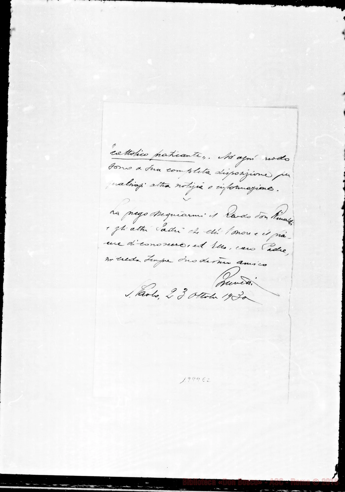 Fotogramma E 2 — «Riguardo alla guarigione…» Brunetti