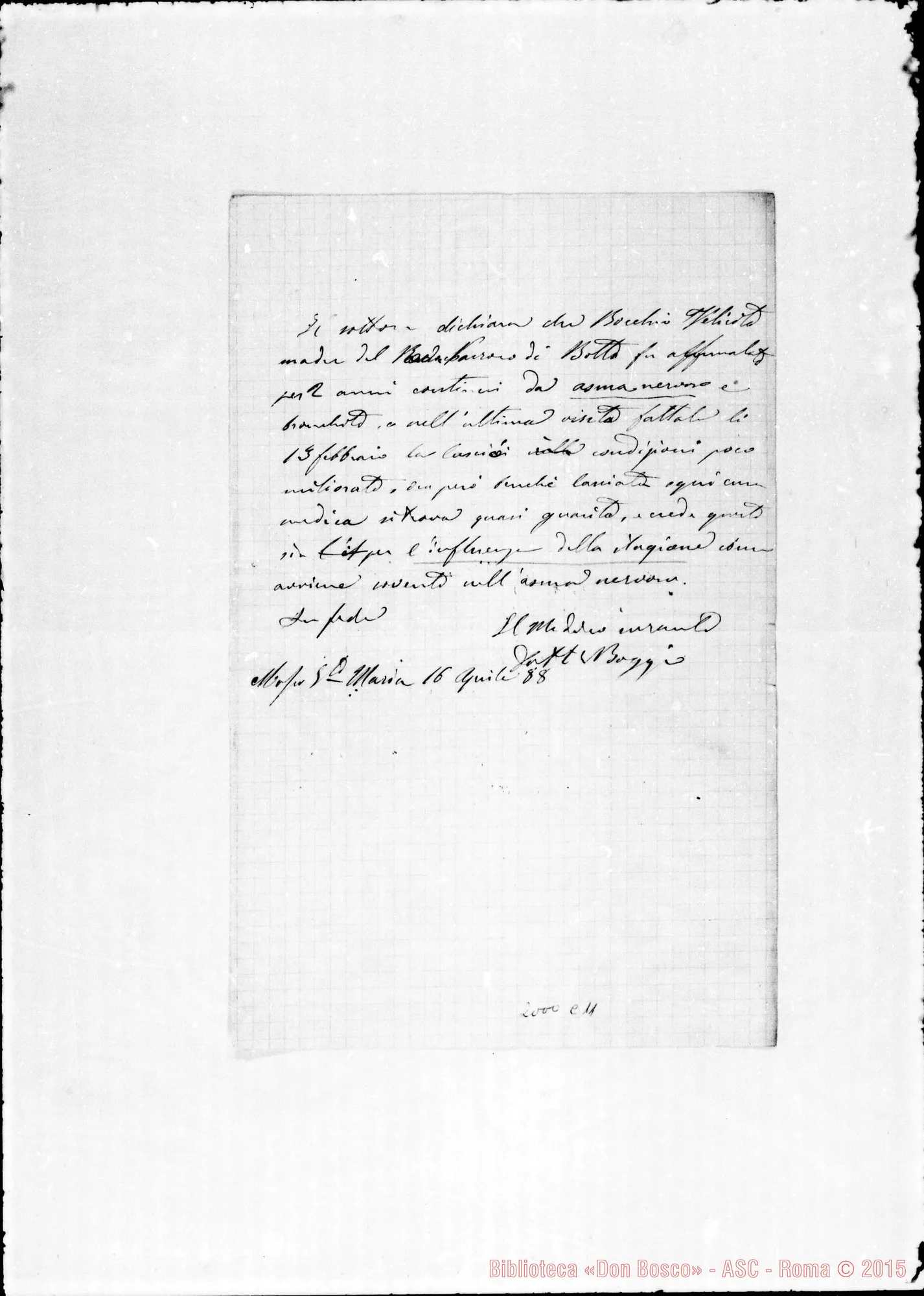 Fotogramma C 11 — Attestato del Dottore