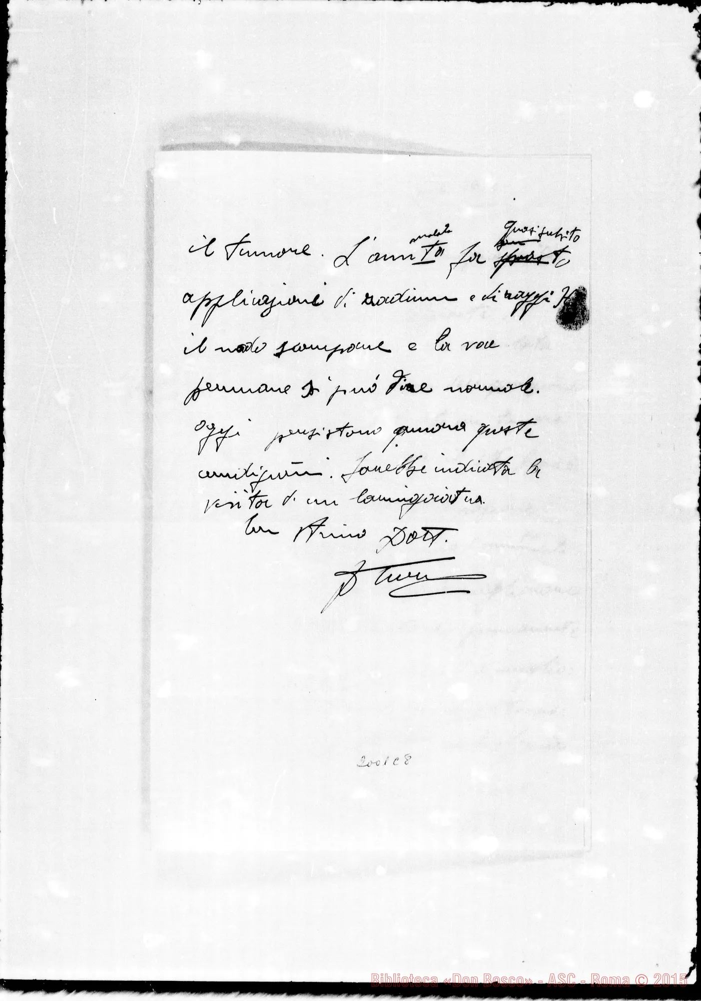 Fotogramma C 8 — Dott. Turco: Storia clinica