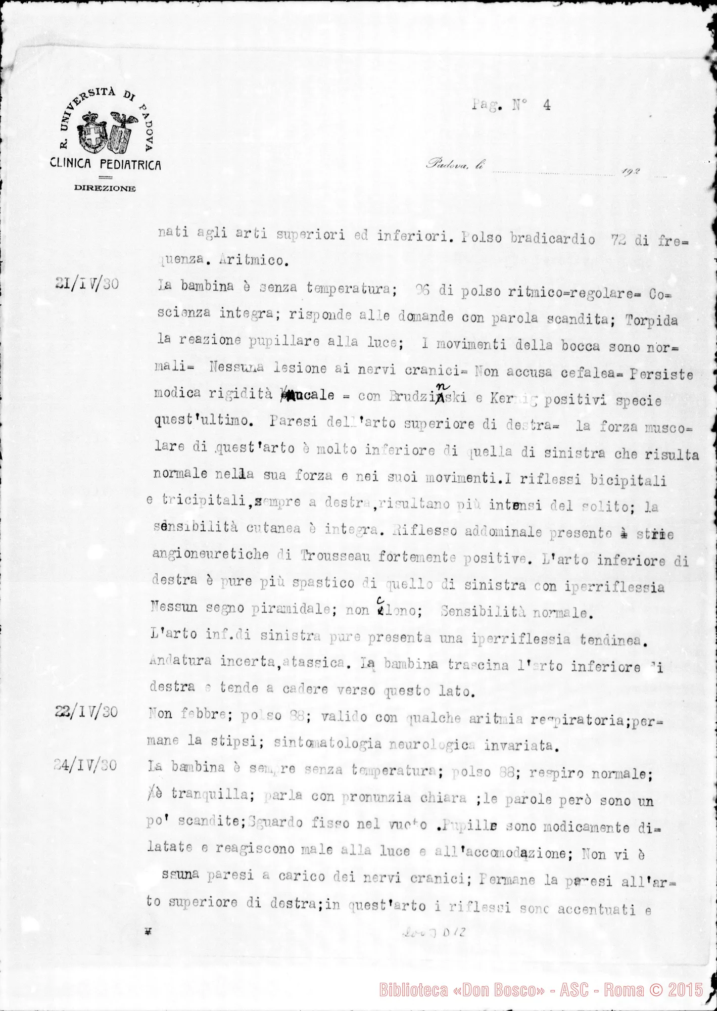 Fotogramma D 12 — Copia della Cartella clinica