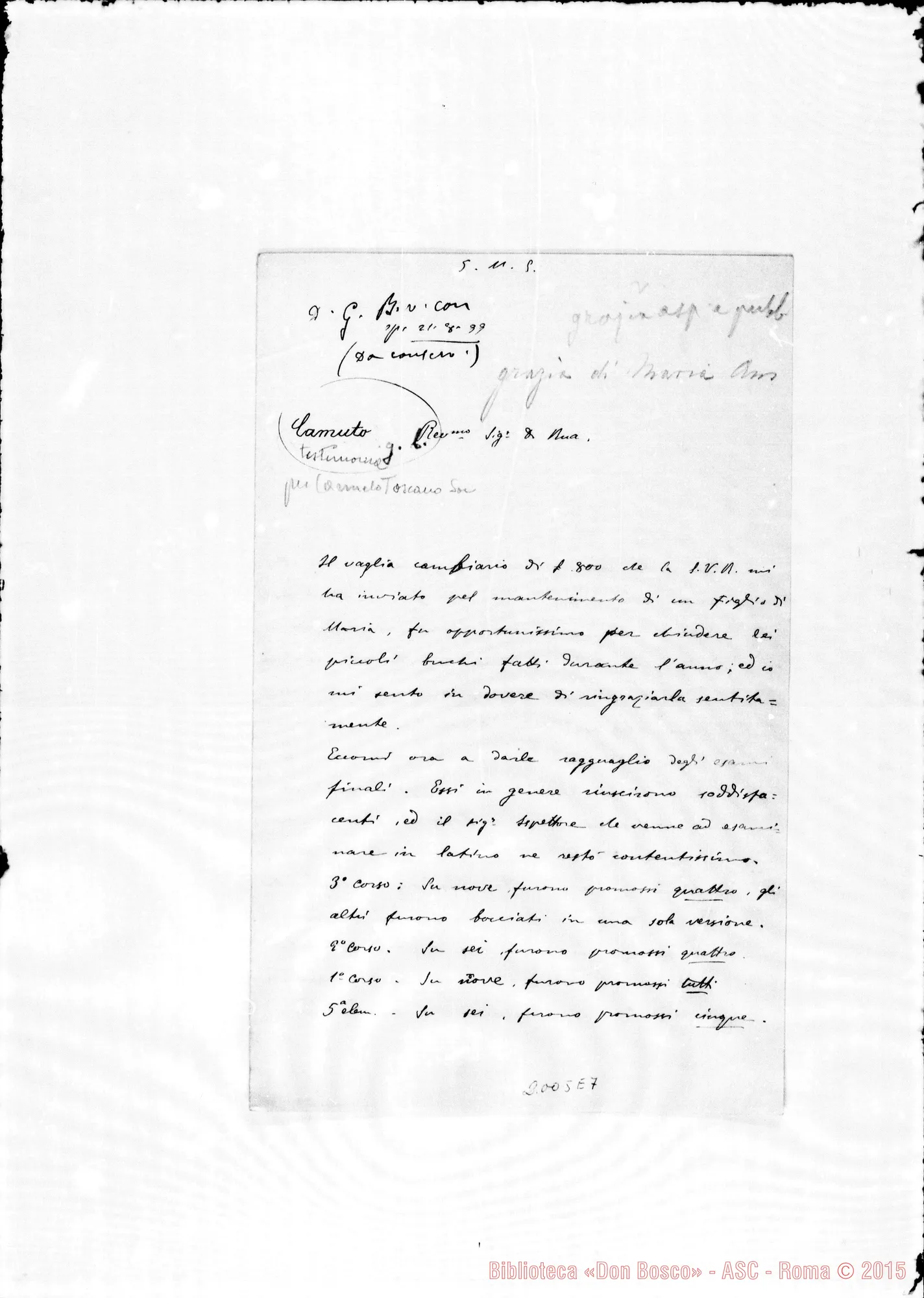Fotogramma E 7 — Carnuto Salvatore, sac.-Rua: Grazia di M. Ausil.