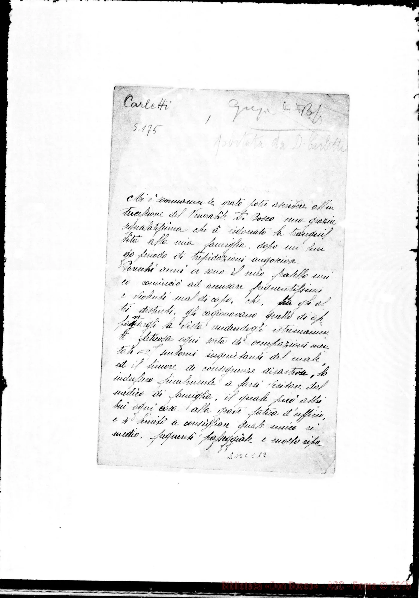 Fotogramma C 12 — Carletti: Relazione
