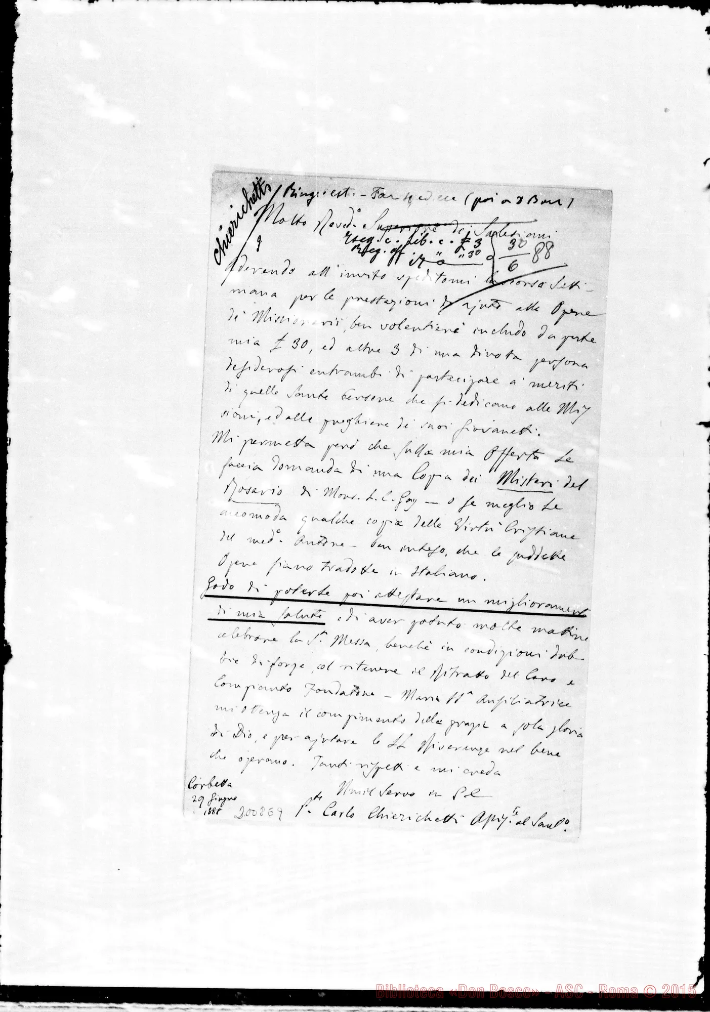 Fotogramma E 9 — Chierichetti Carlo: Relazione