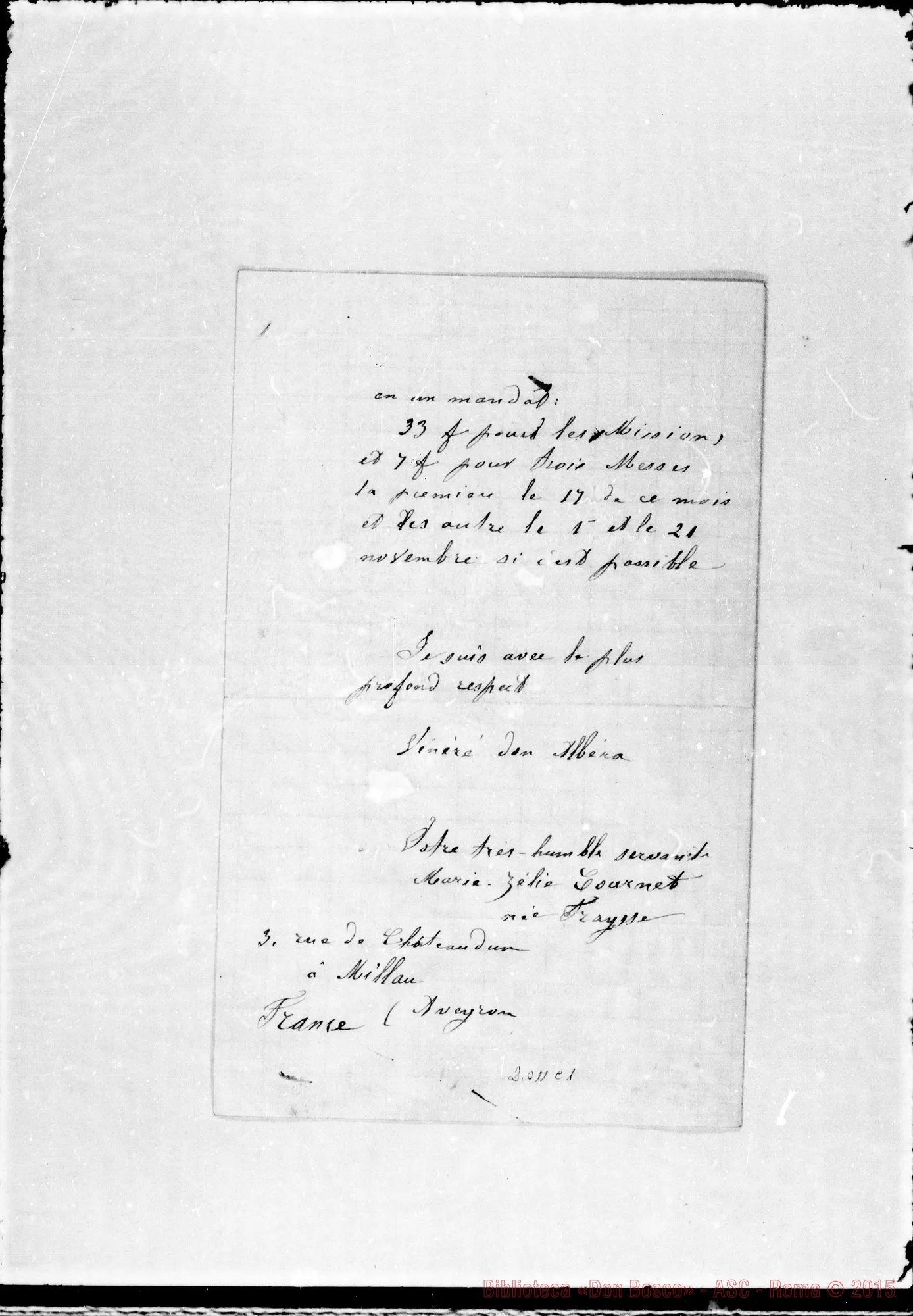 Fotogramma C 1 — Cournet Maria-D. Albera. Relazione di grazie