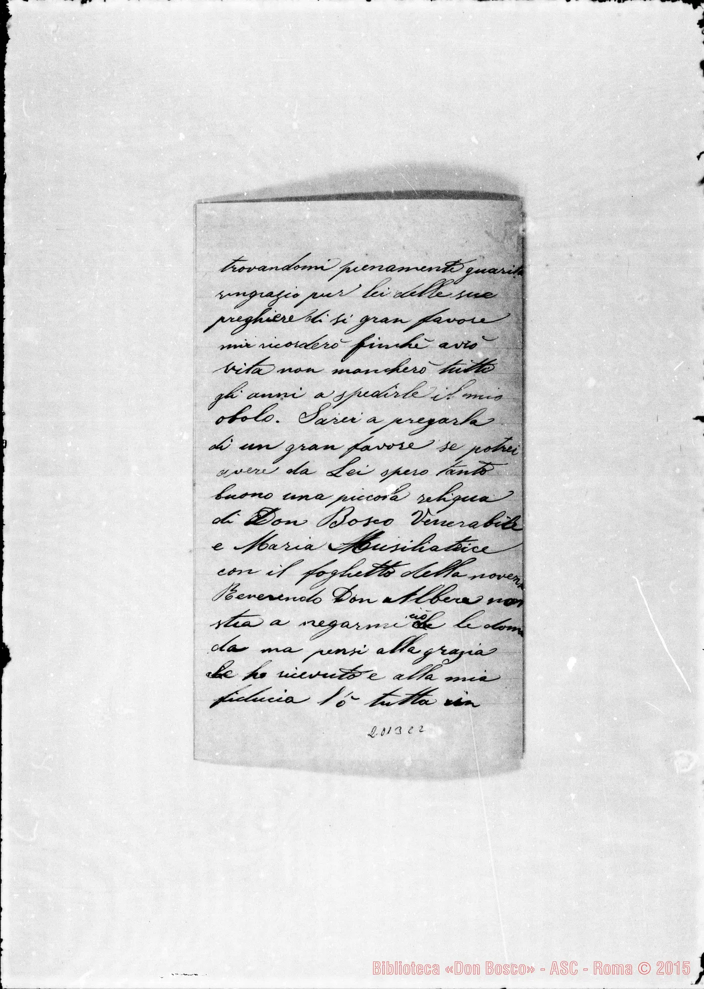 Fotogramma C 2 — Della Torre Sabina: «Sento il dovere di spedirle altre lire 5…»
