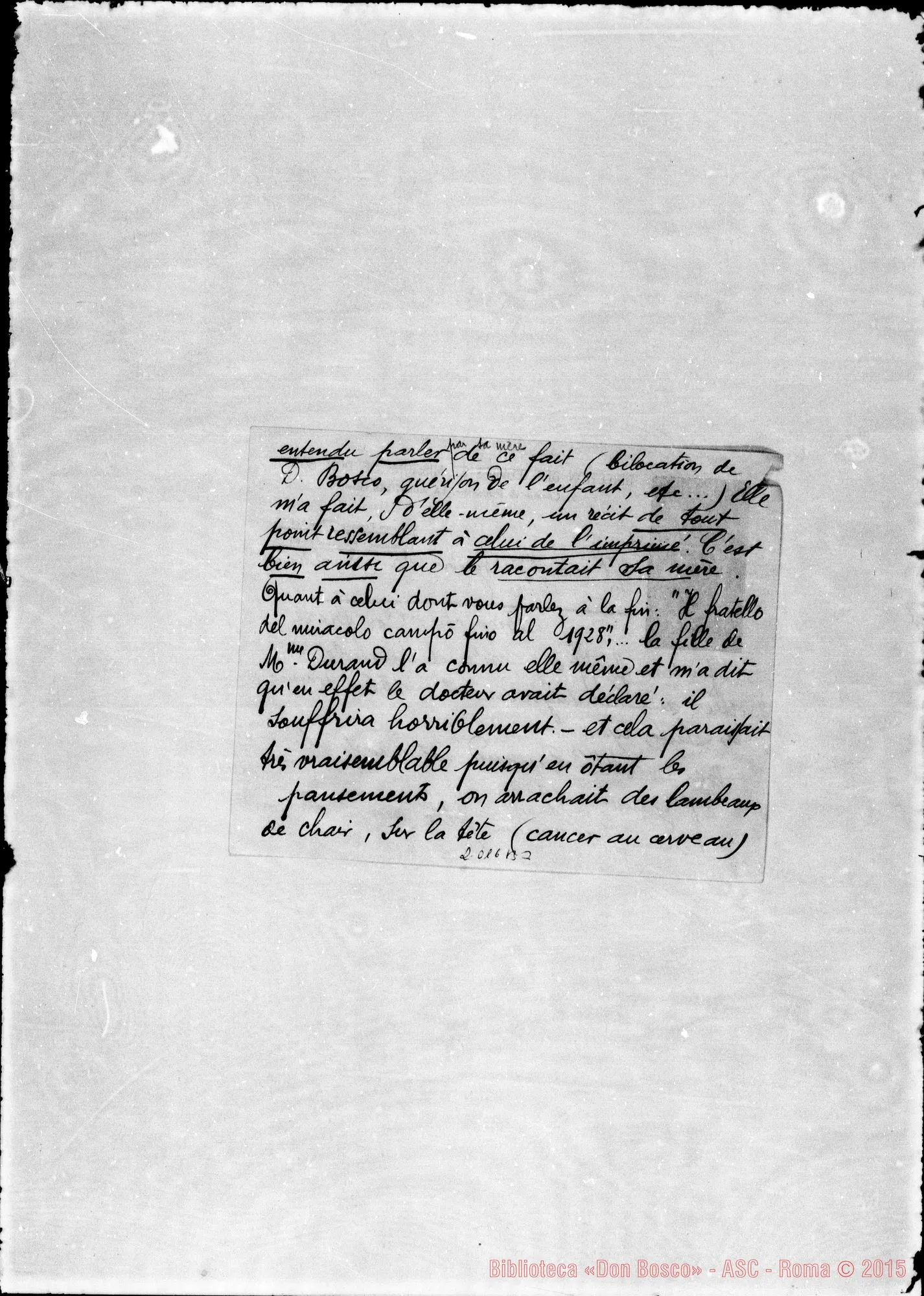 Fotogramma B 3 — Durand: Relazione