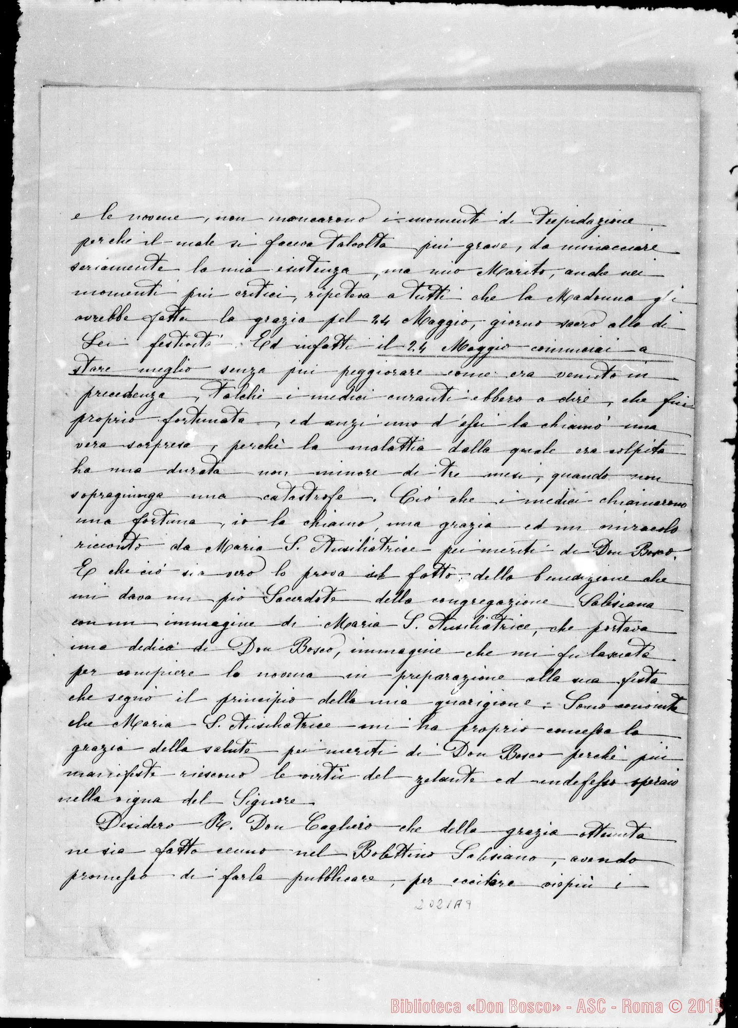 Fotogramma A 9 — Ghidoli Angiolina-D. Cagliero. Relazione