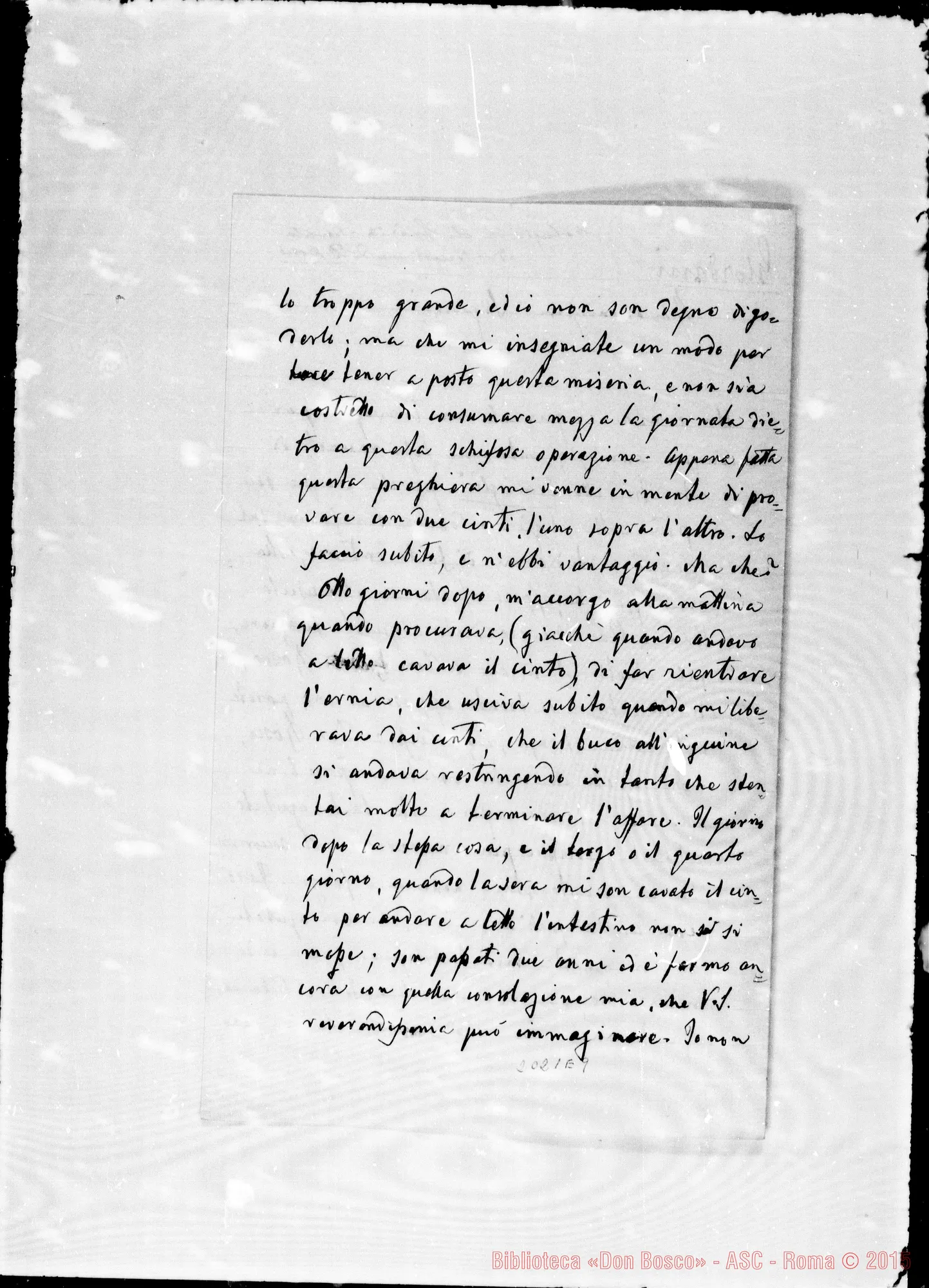 Fotogramma E 9 — Giordani Giacomo: Relazione di grazia ricevuta per intercessione…