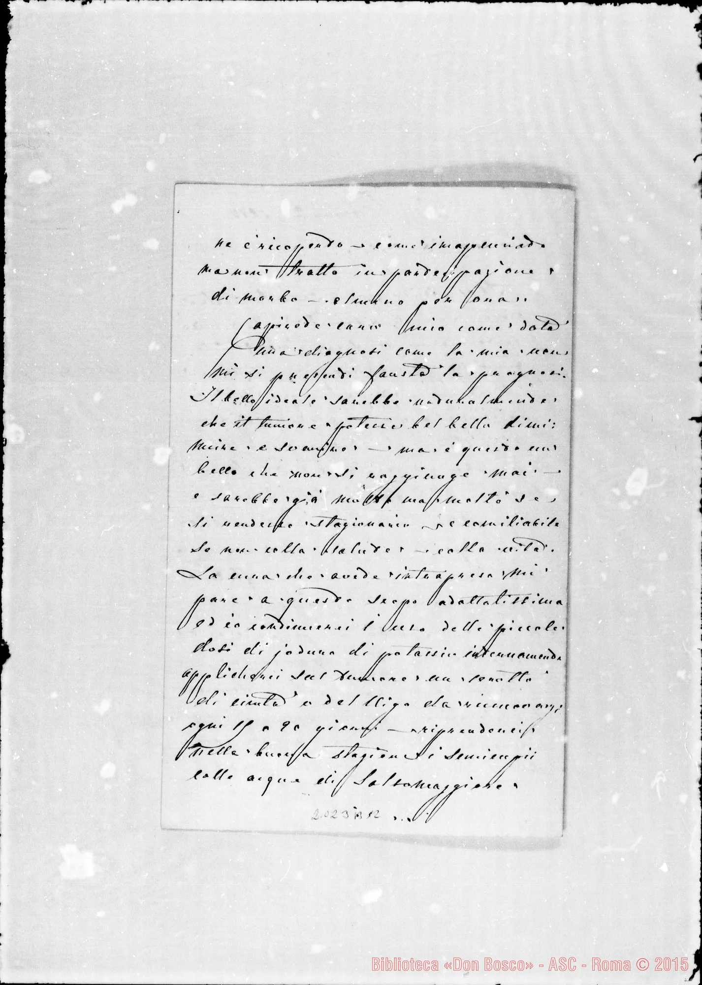 Fotogramma B 12 — Lettera al Dottore