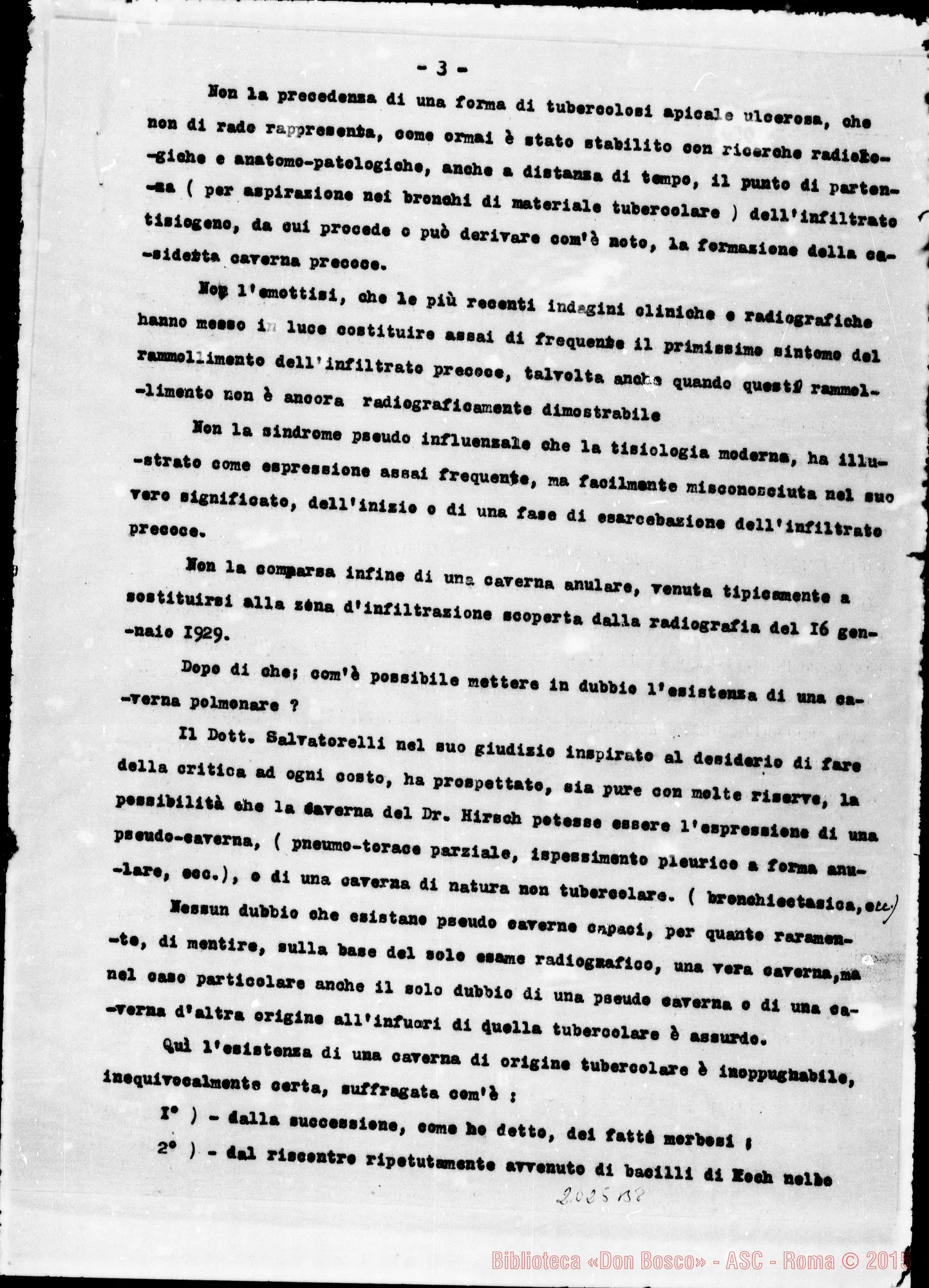 Fotogramma B 8 — Prof. Micheli: Note sulla guarigione del Dott. Hirsch