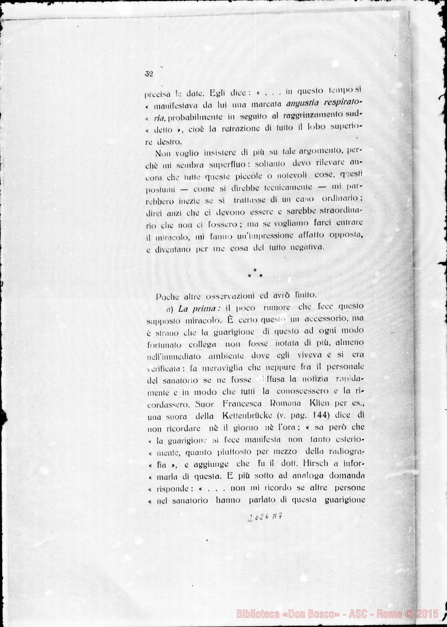 Fotogramma A 7 — Taurinen: Canonizationis D. Joannis Bosco, ludicium medicum