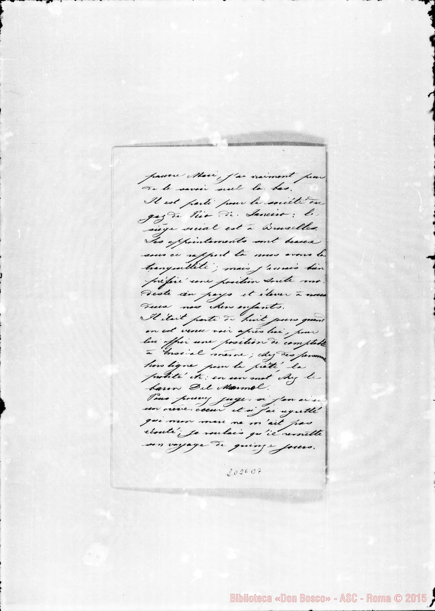Fotogramma B 7 — Houdret. Lettera A Mon Révérend Pére