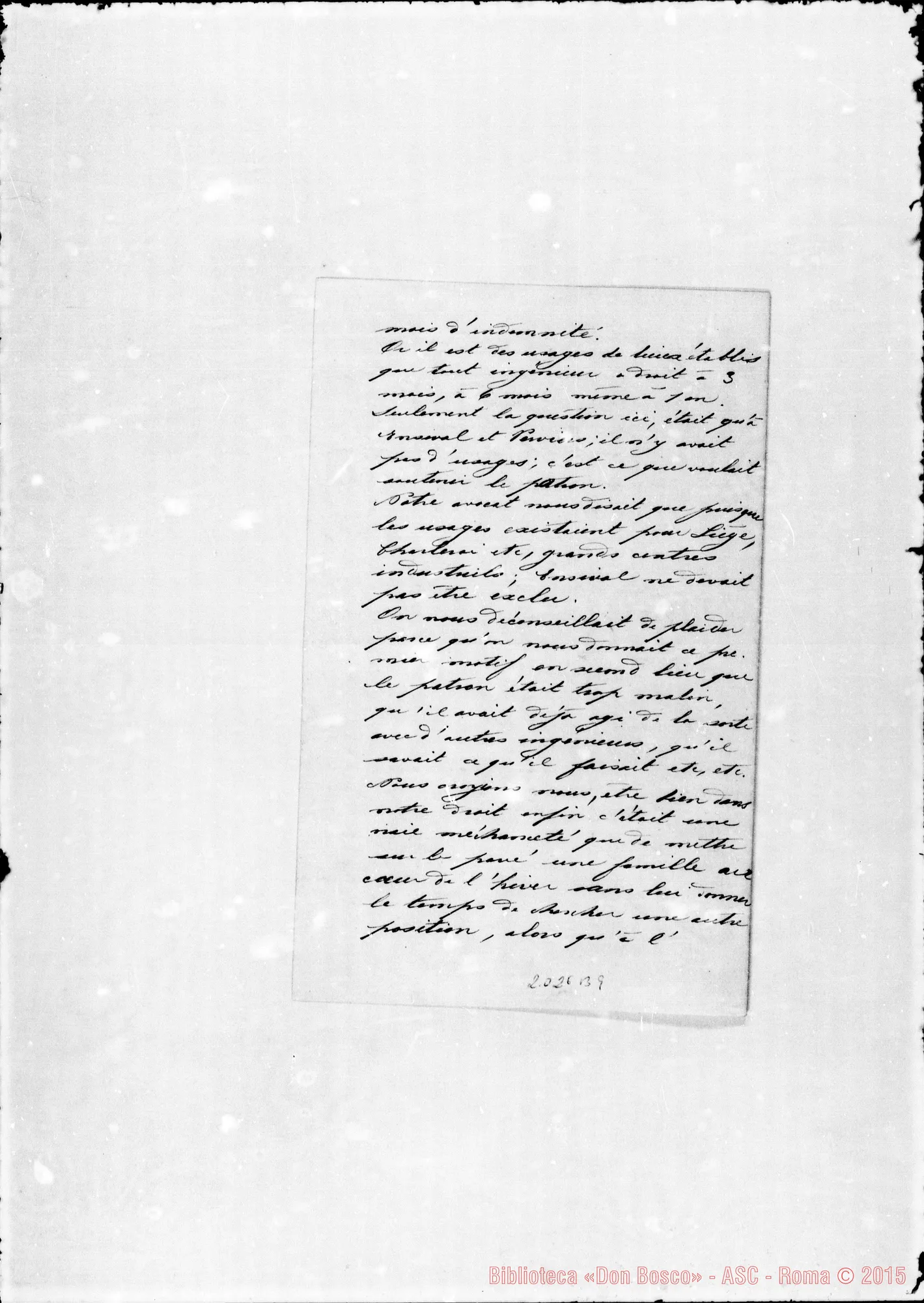 Fotogramma B 9 — Houdret. Lettera A Mon Révérend Pére