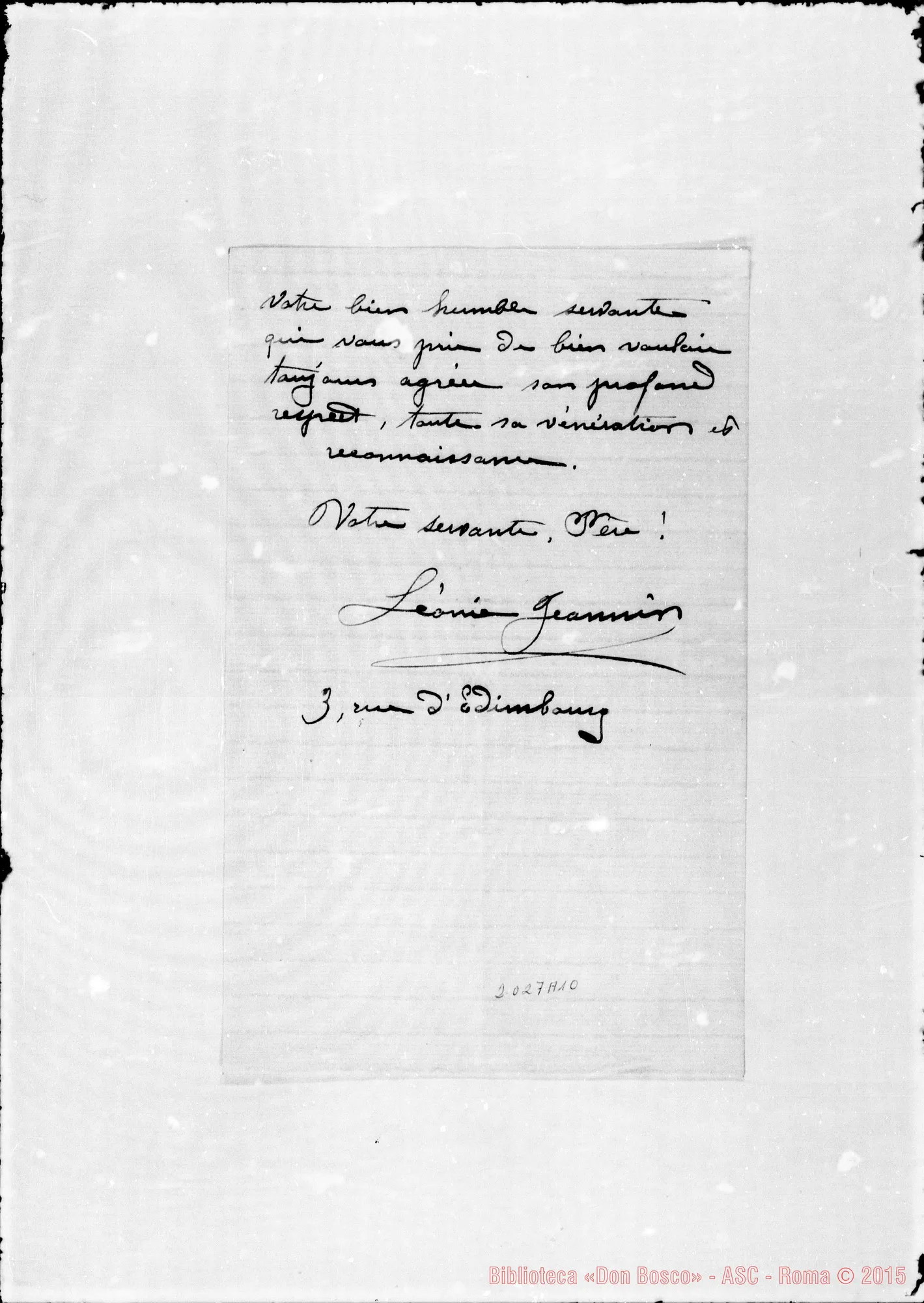 Fotogramma A 10 — Jeannin Leonia: Relazione