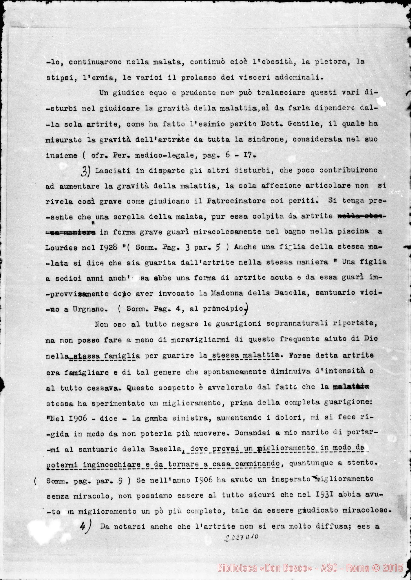 Fotogramma D 10 — Lanfranchi Caterina: Secondo Miracolo: Guarigione istantanea…