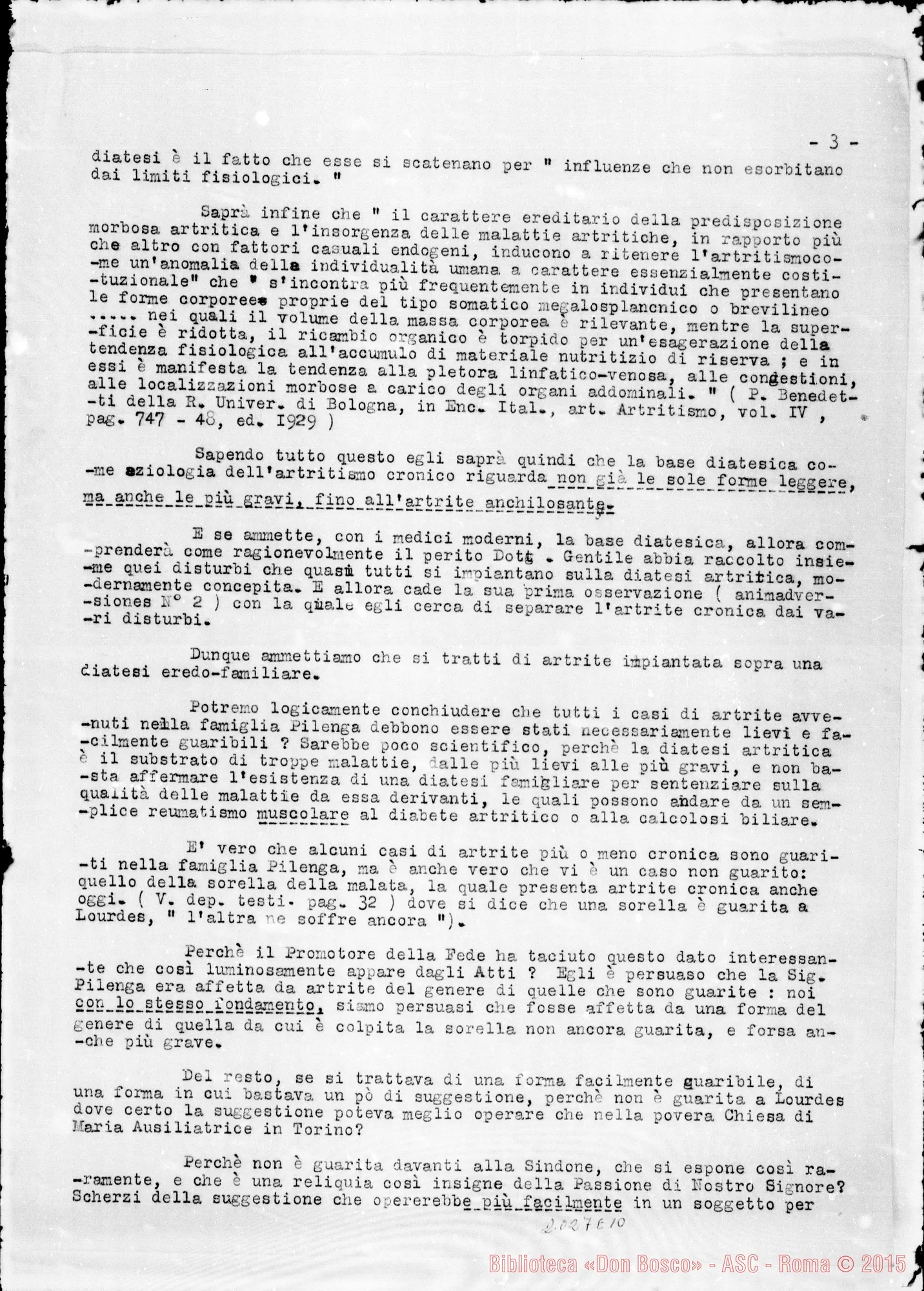 Fotogramma E 10 — Note alle animadversiones del Promotore della Fede