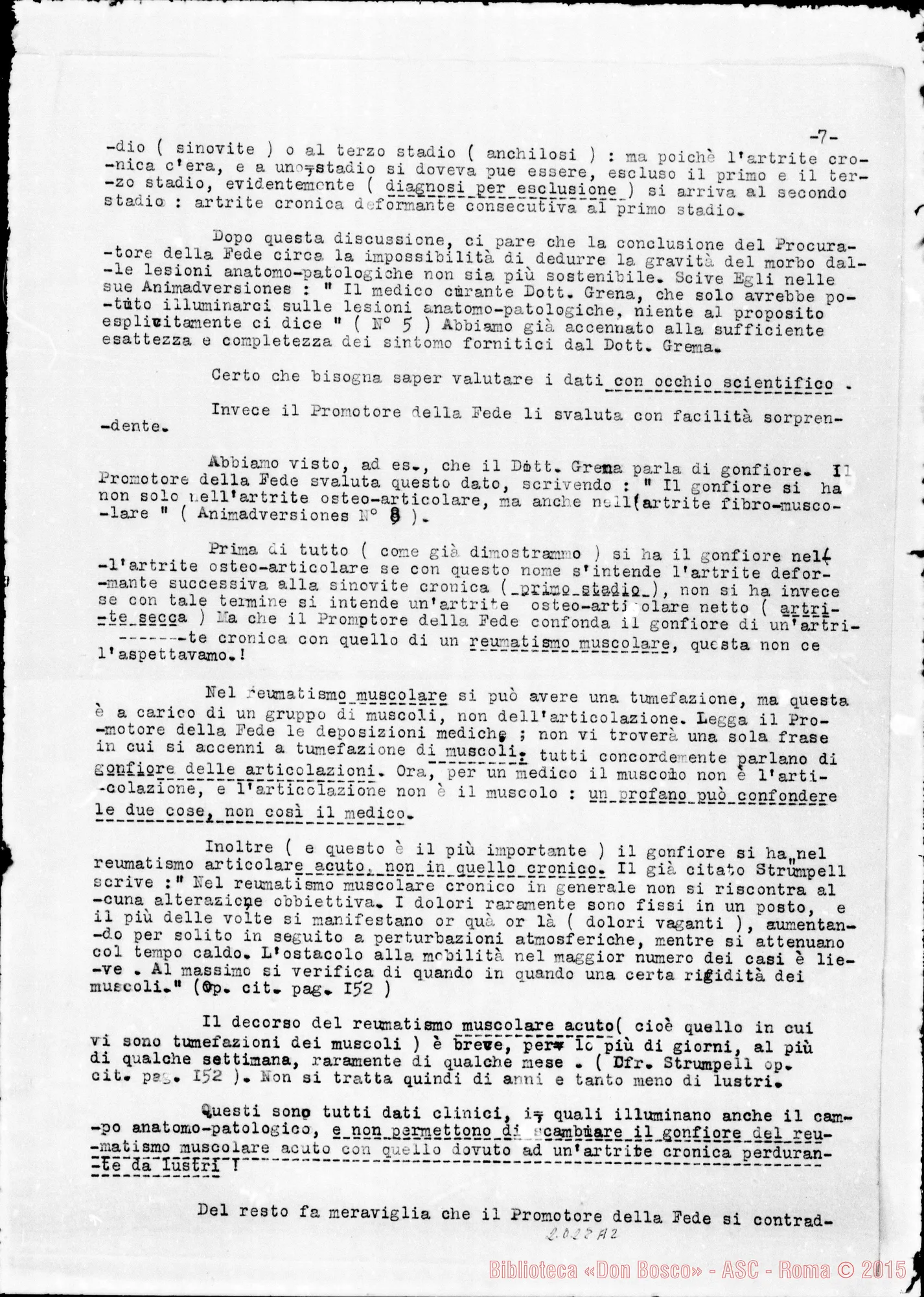 Fotogramma A 2 — Note alle animadversiones del Promotore della Fede