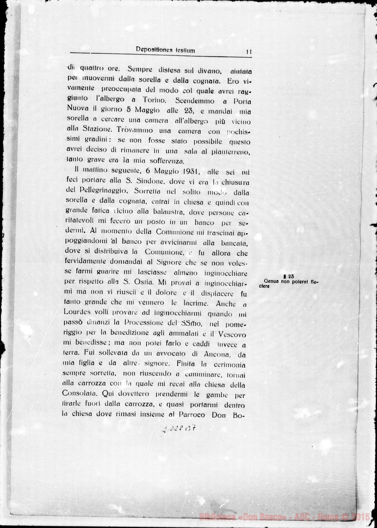 Fotogramma B 7 — Taurinen. Canonizationis B. Joannis Bosco. Summarium