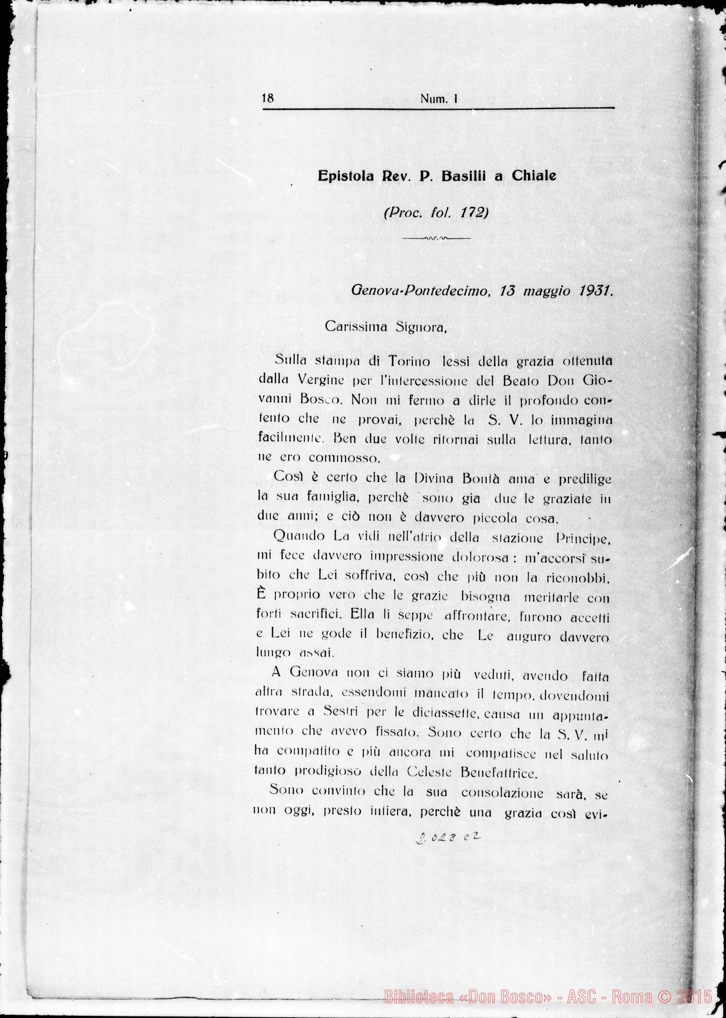 Fotogramma C 2 — Taurinen. Canonizationis B. Joannis Bosco. Summarium