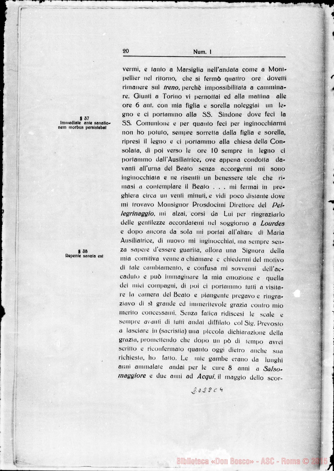Fotogramma C 4 — Taurinen. Canonizationis B. Joannis Bosco. Summarium