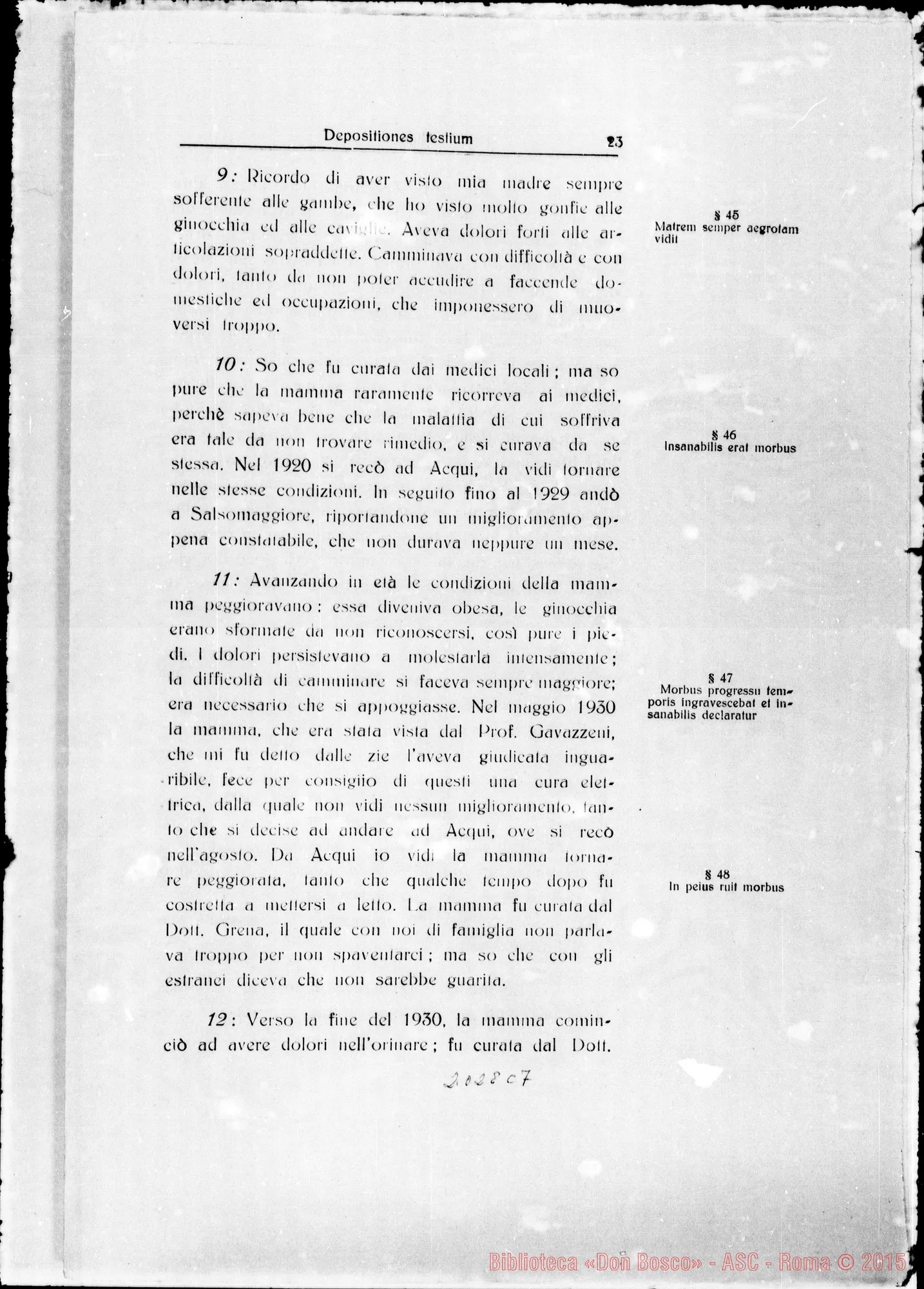 Fotogramma C 7 — Taurinen. Canonizationis B. Joannis Bosco. Summarium