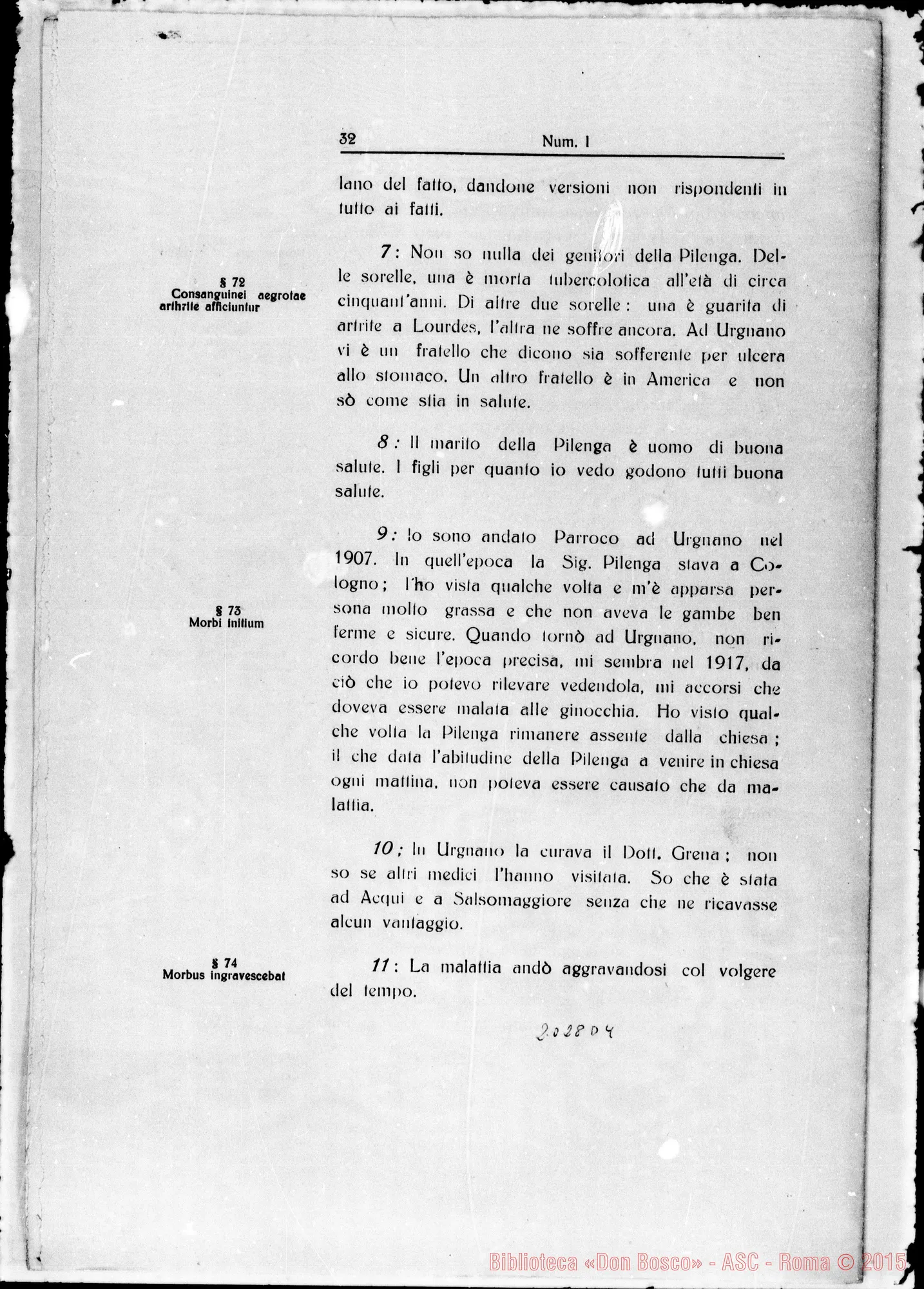 Fotogramma D 4 — Taurinen. Canonizationis B. Joannis Bosco. Summarium