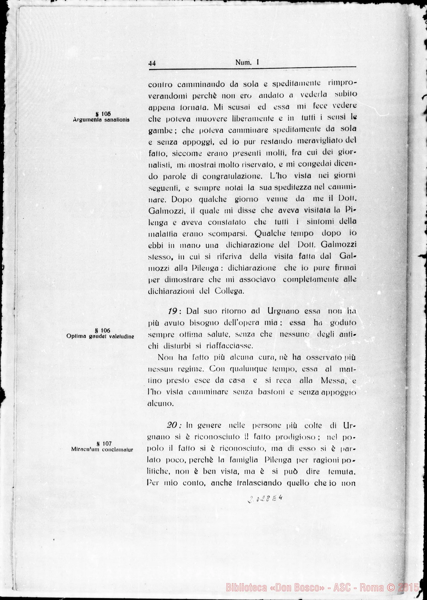Fotogramma E 4 — Taurinen. Canonizationis B. Joannis Bosco. Summarium