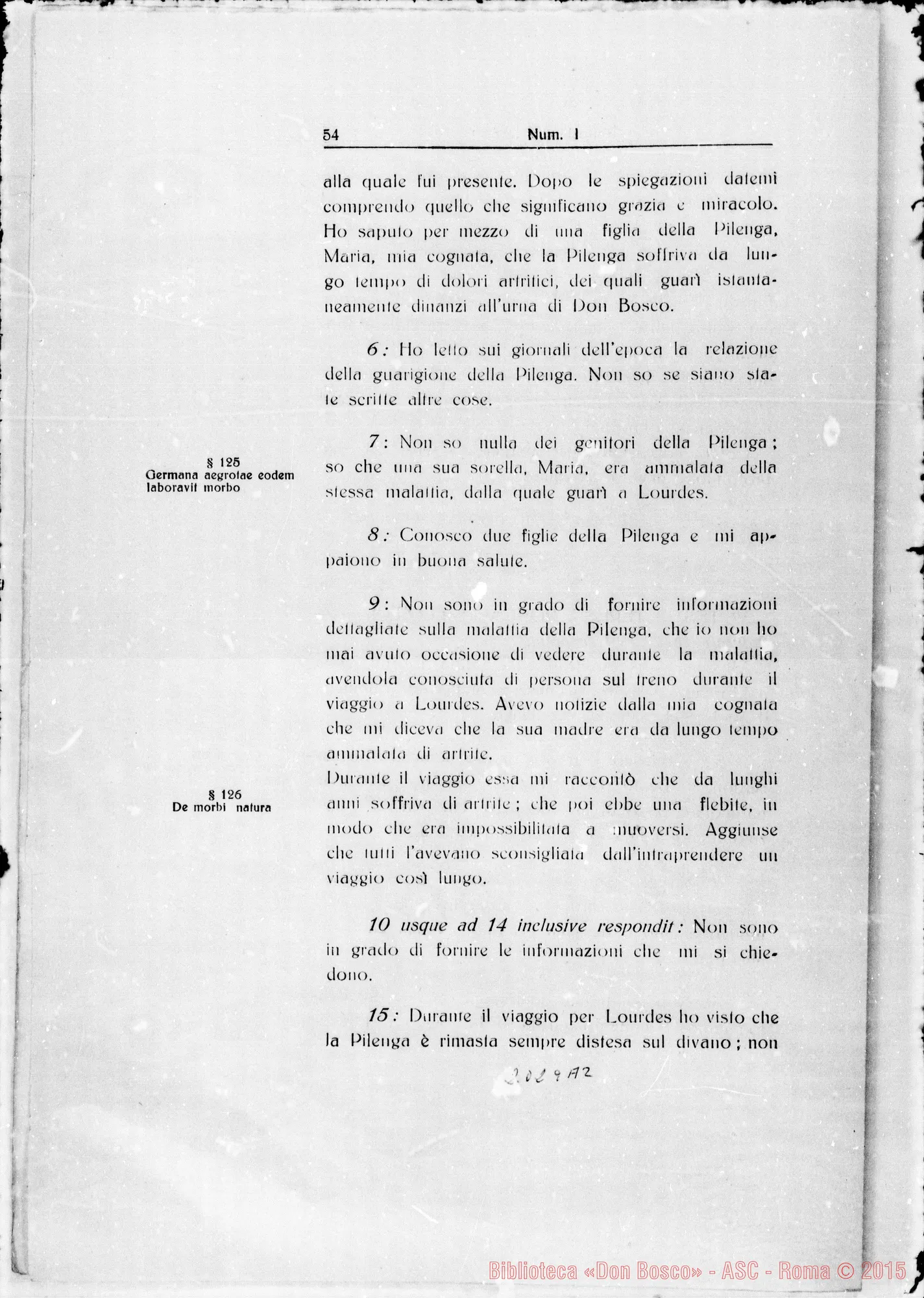 Fotogramma A 2 — Taurinen. Canonizationis B. Joannis Bosco. Summarium