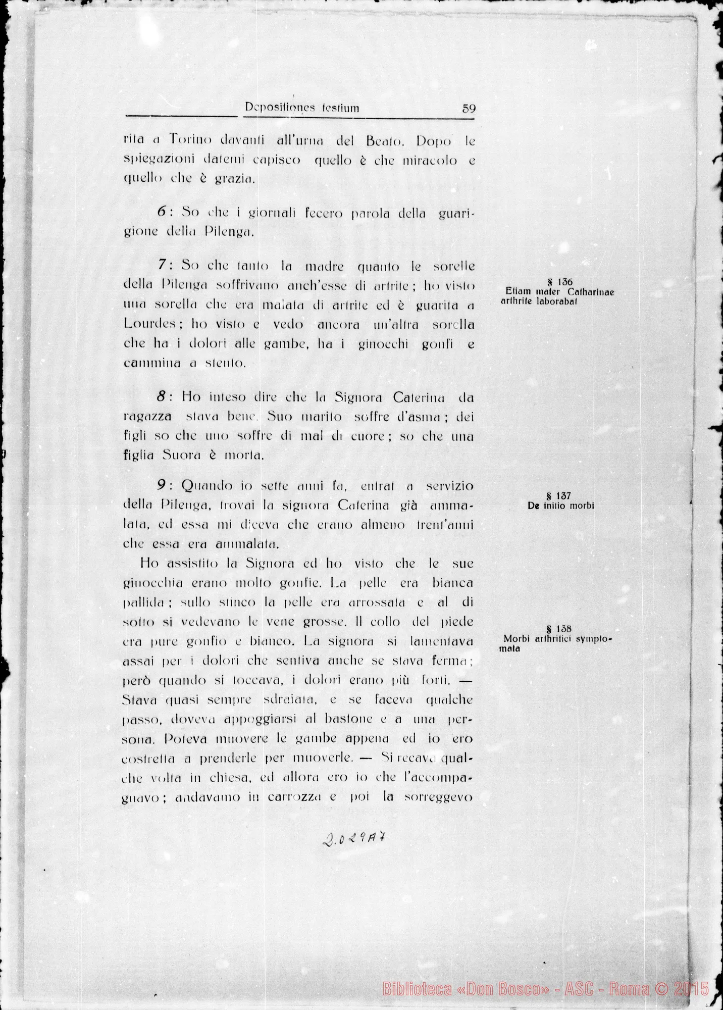 Fotogramma A 7 — Taurinen. Canonizationis B. Joannis Bosco. Summarium