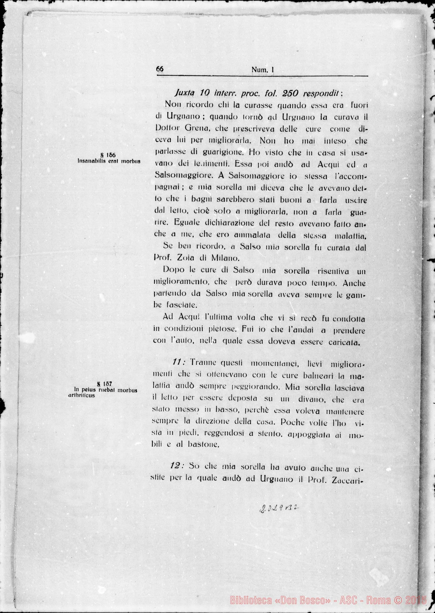 Fotogramma B 2 — Taurinen. Canonizationis B. Joannis Bosco. Summarium