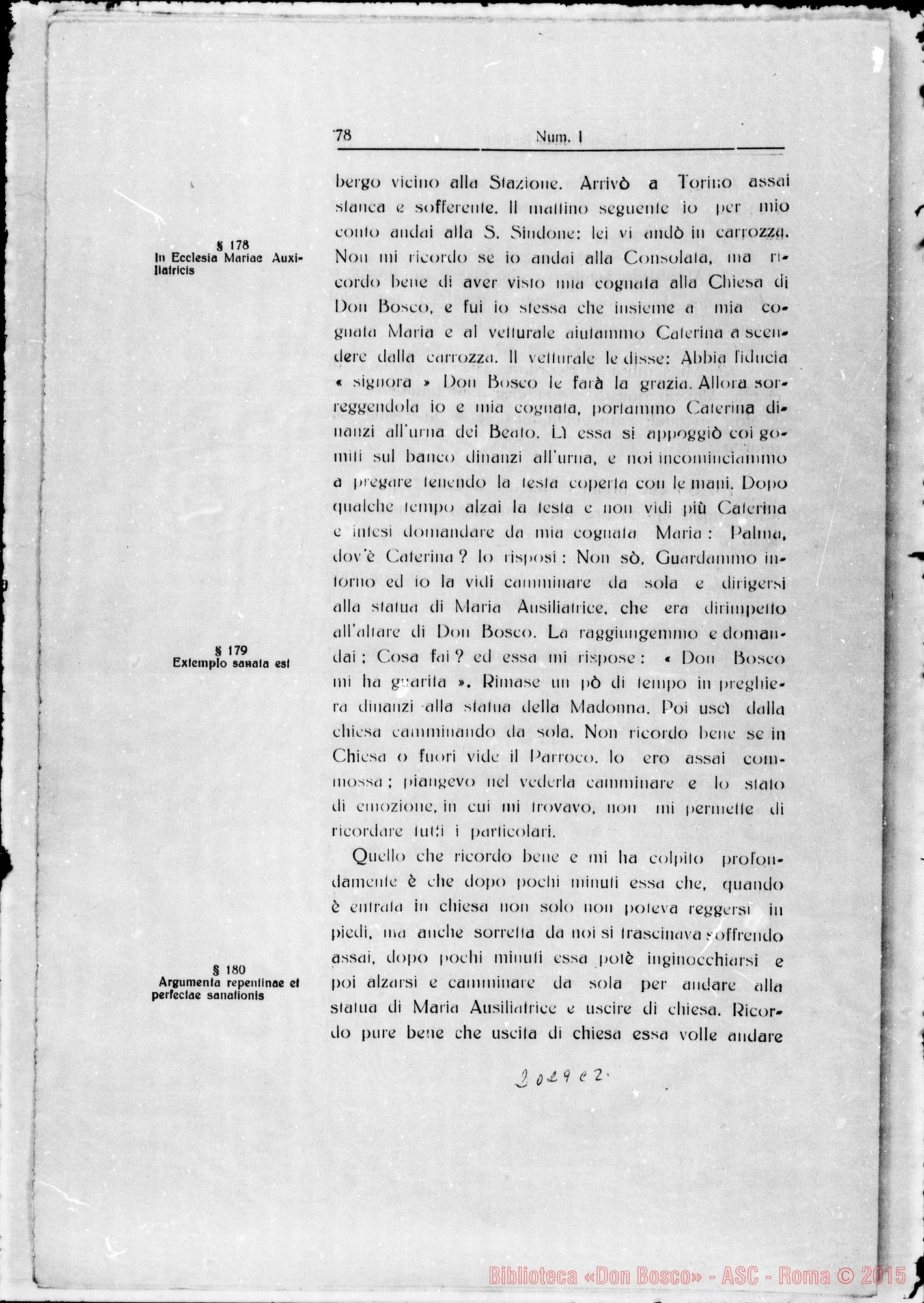 Fotogramma C 2 — Taurinen. Canonizationis B. Joannis Bosco. Summarium