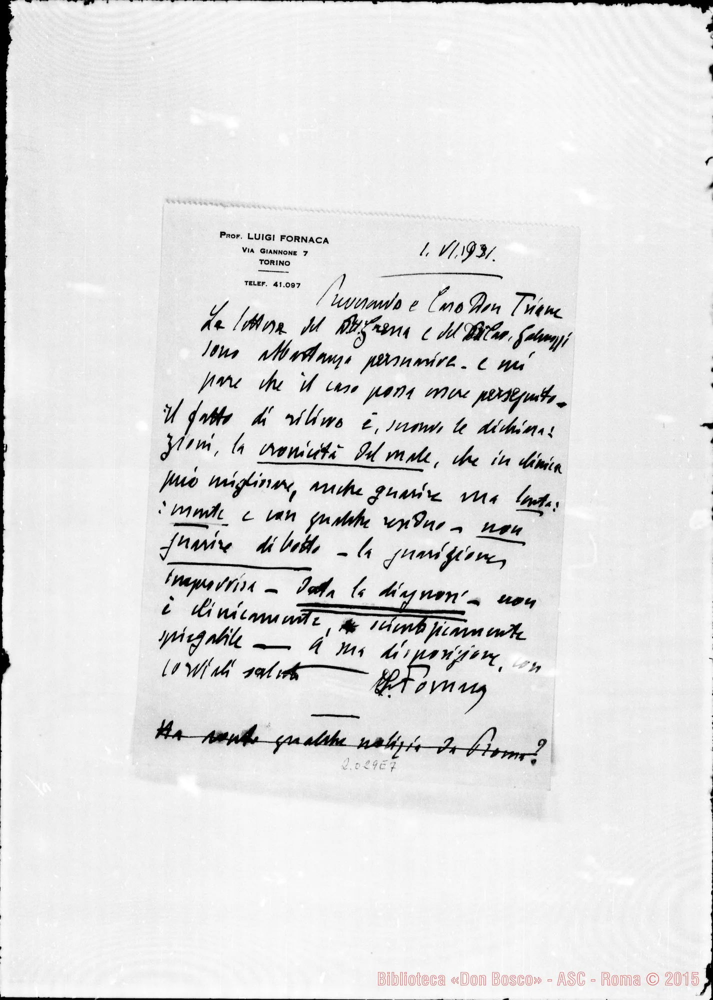 Fotogramma E 7 — Dott. Fornaca-D. Trione