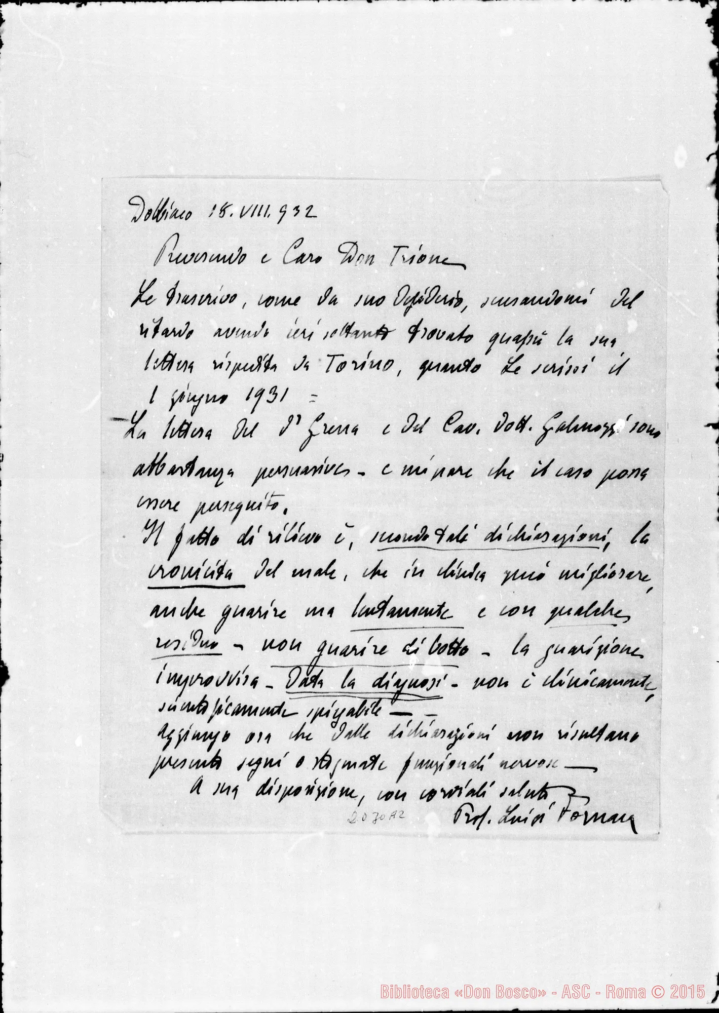 Fotogramma A 2 — Dott. Fornaca-D. Trione