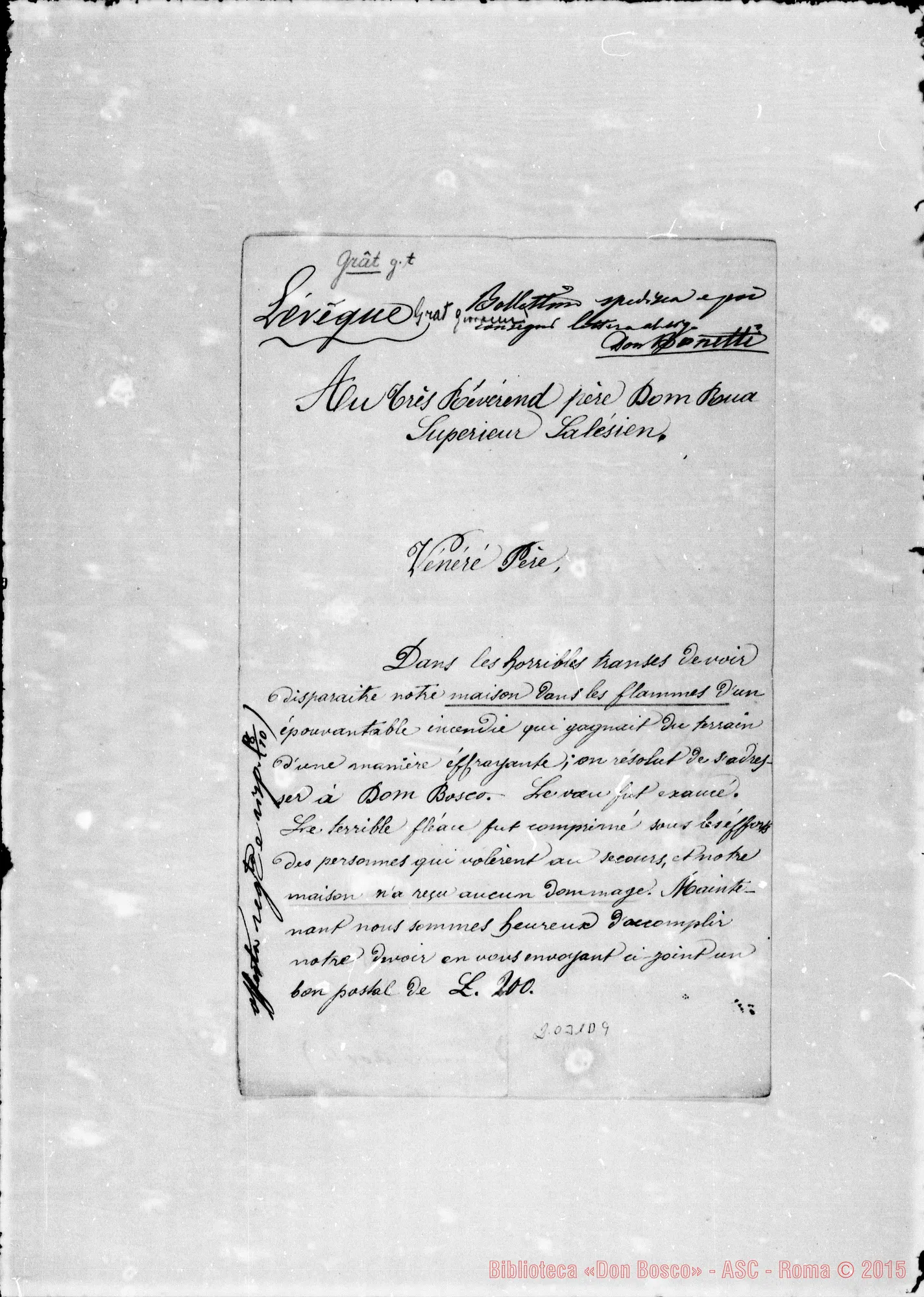 Fotogramma D 9 — Leveque Grat Giov.: Relazione