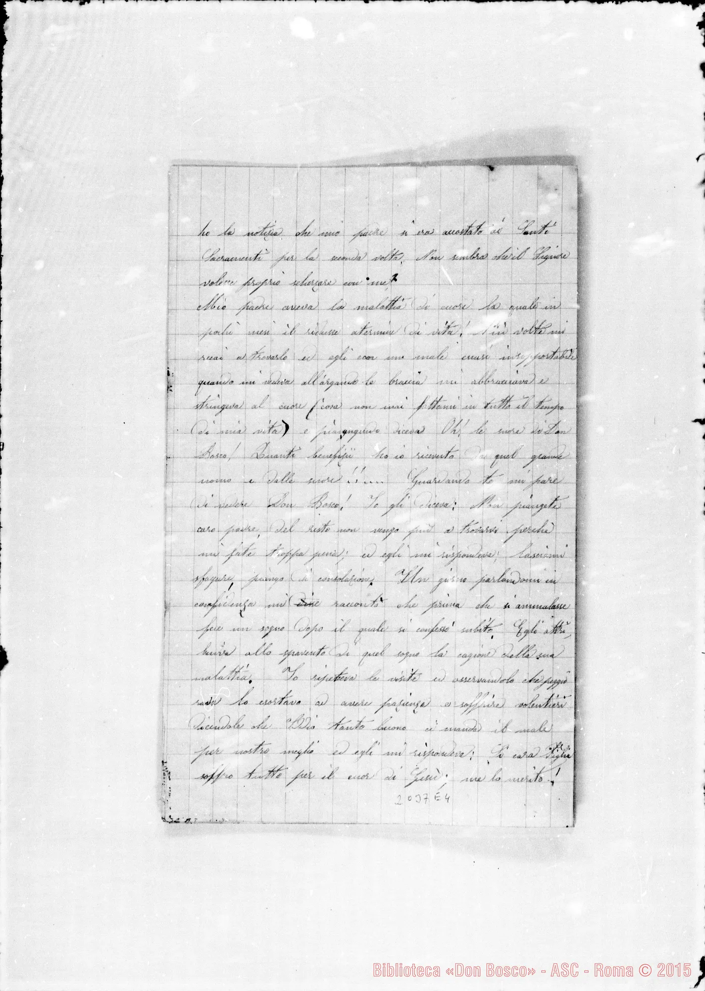 Fotogramma E 4 — «A gloria di Dio…» Relazione di Angiolina Milanese, suora