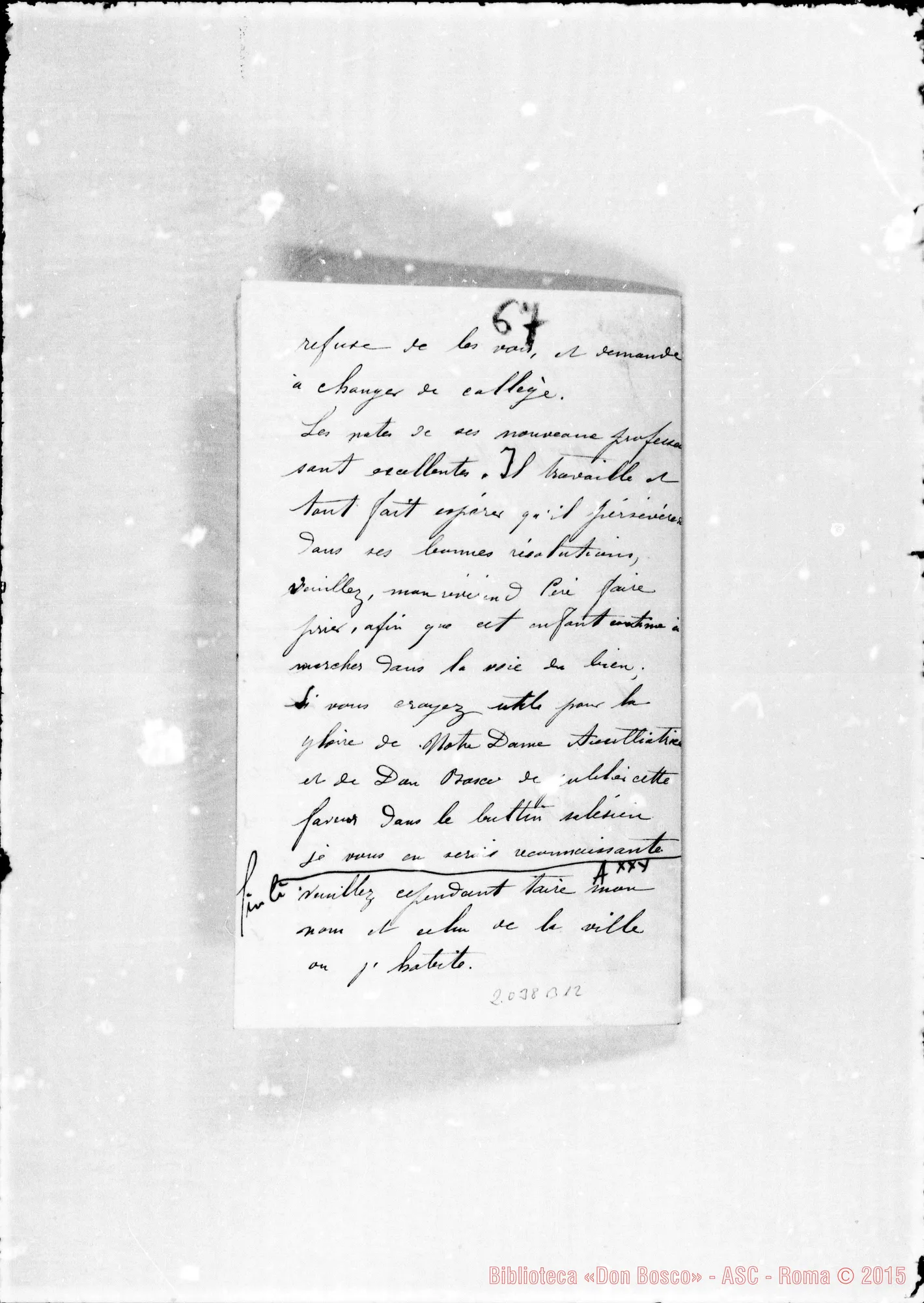 Fotogramma B 12 — Monsnereau: Relazione