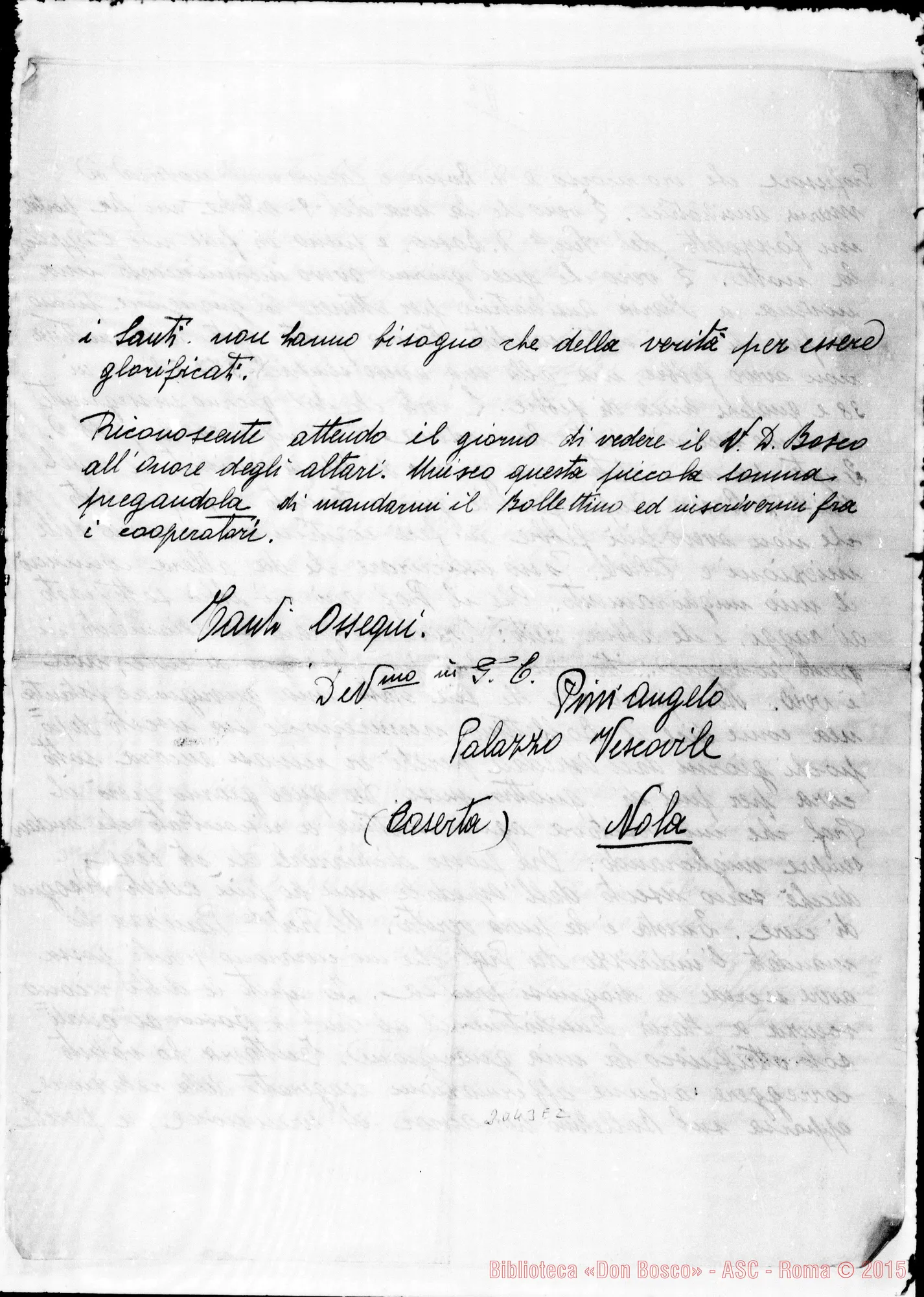 Fotogramma E 2 — Pini Angelo-D. Trione. Schiarimenti sulla sua guarigione
