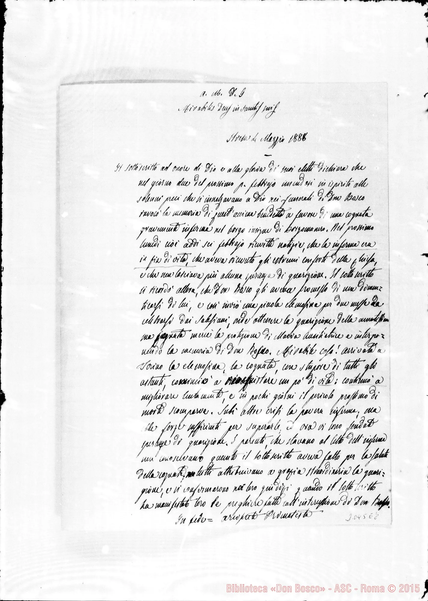 Fotogramma E 8 — Lettera E attestato